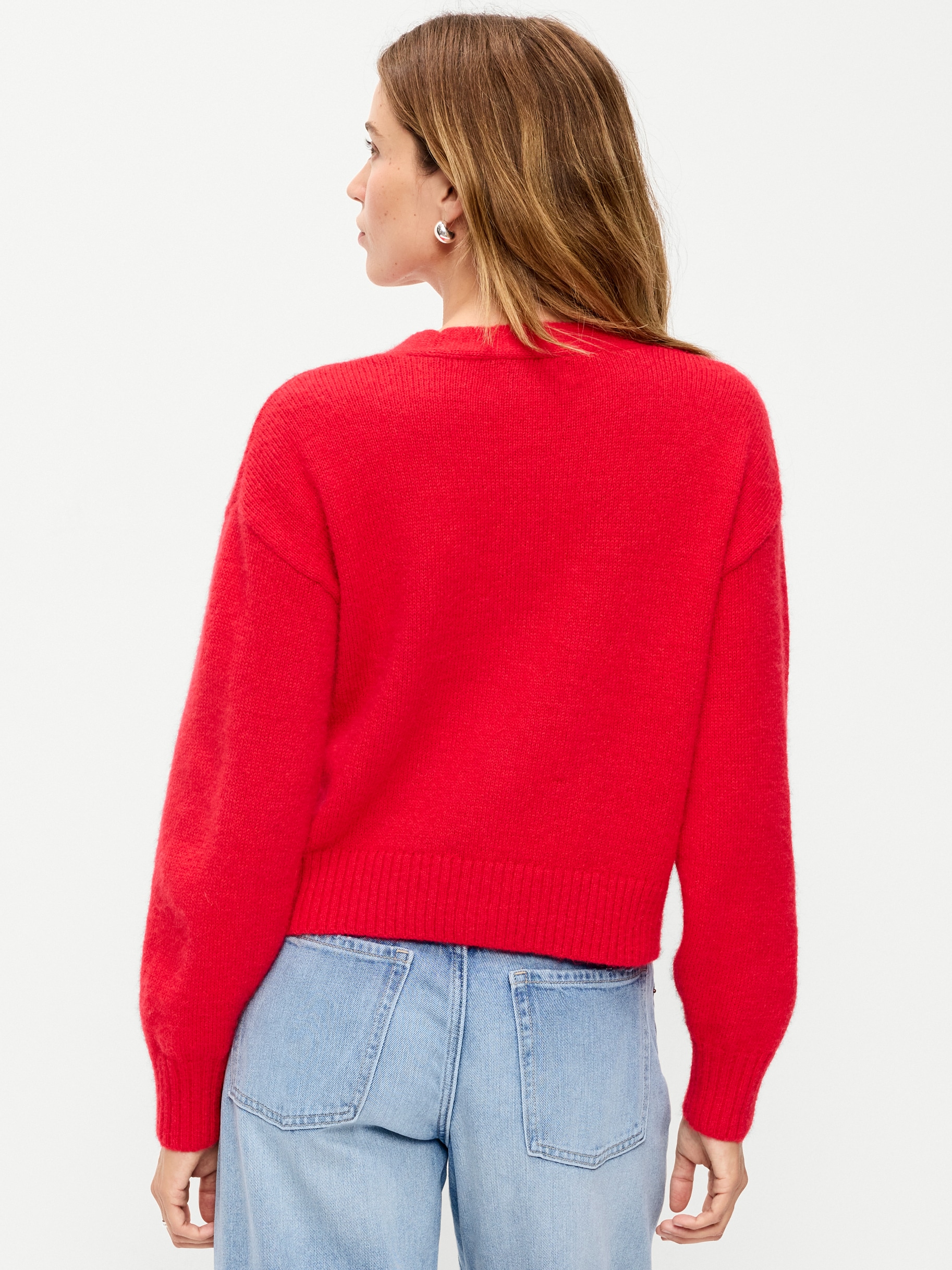 Jeweled Button Cardigan - Scotty Red - 2