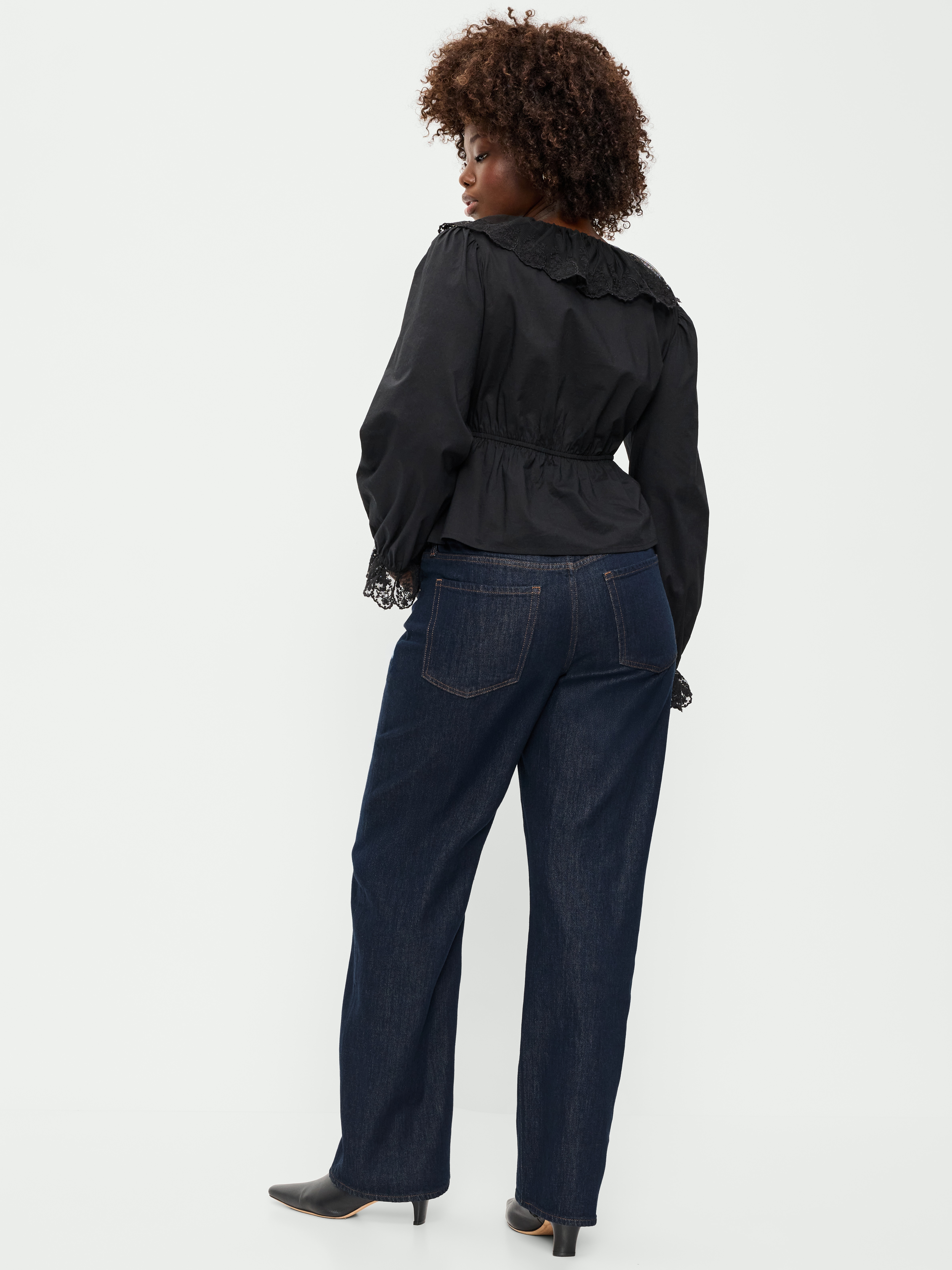 Low-Rise Loose Jeans - Dark Wash - 6