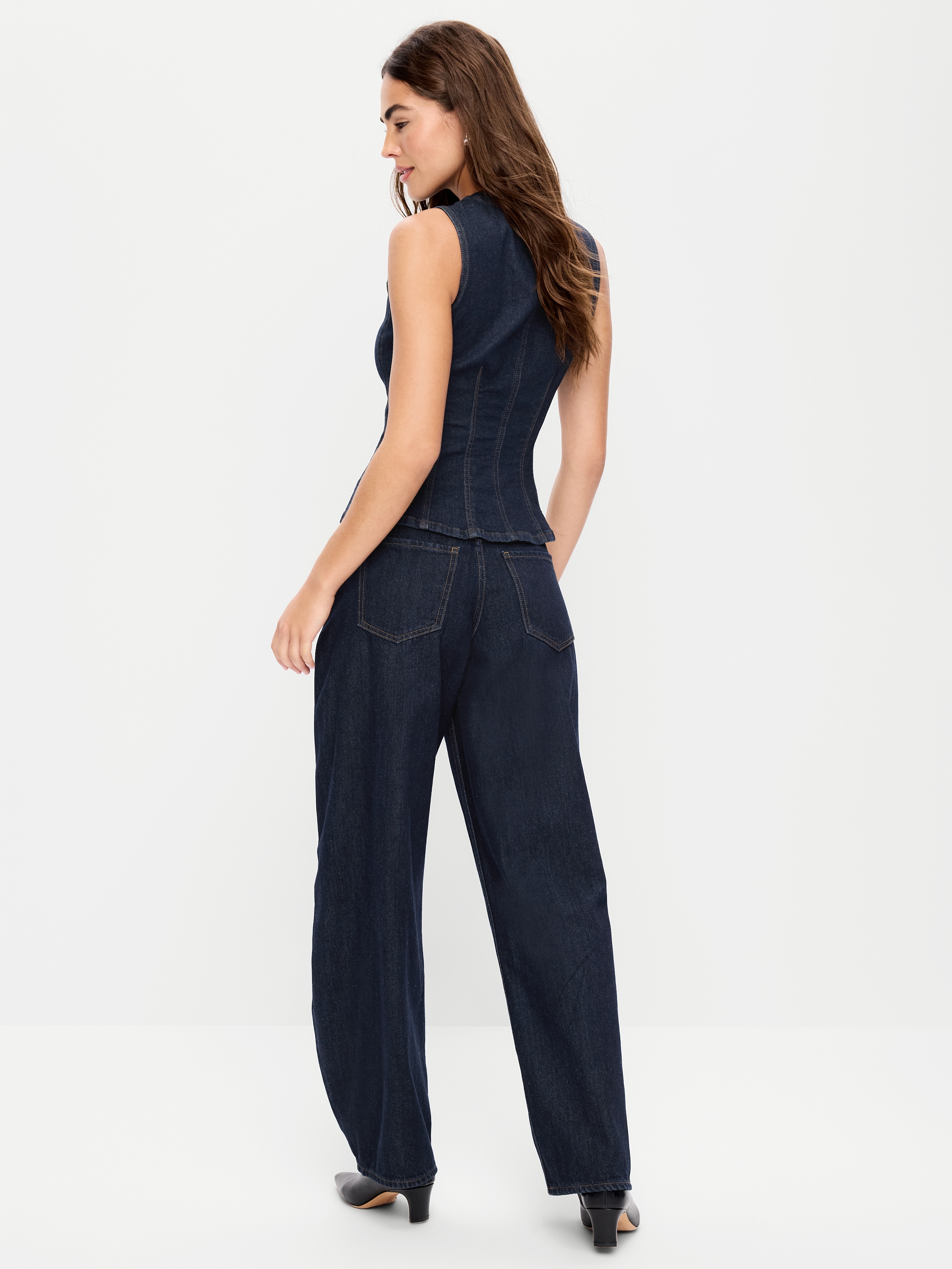 Mid-Rise Arc Barrel Jeans - Dark Wash - 3