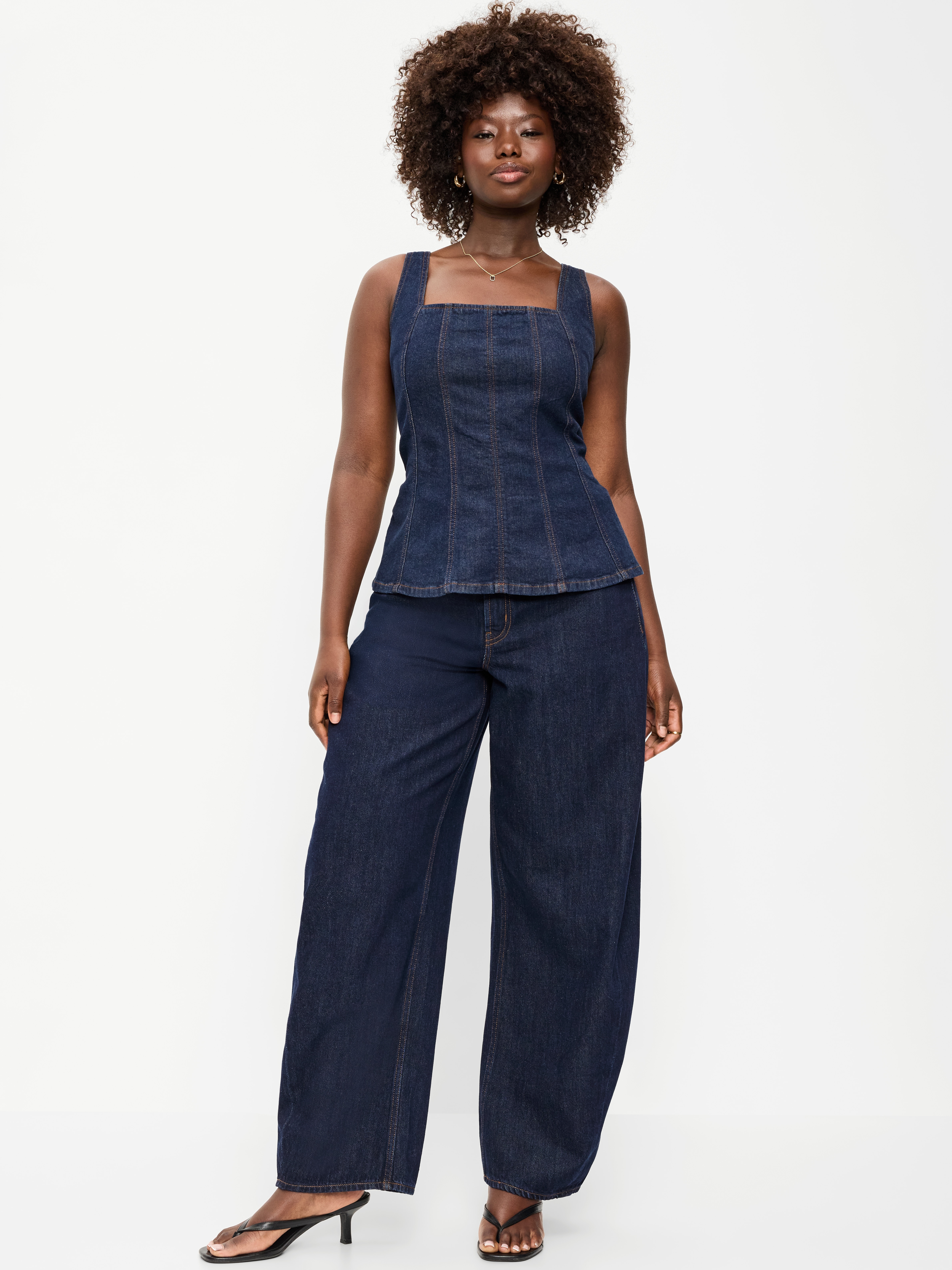 Mid-Rise Arc Barrel Jeans - Dark Wash - 5