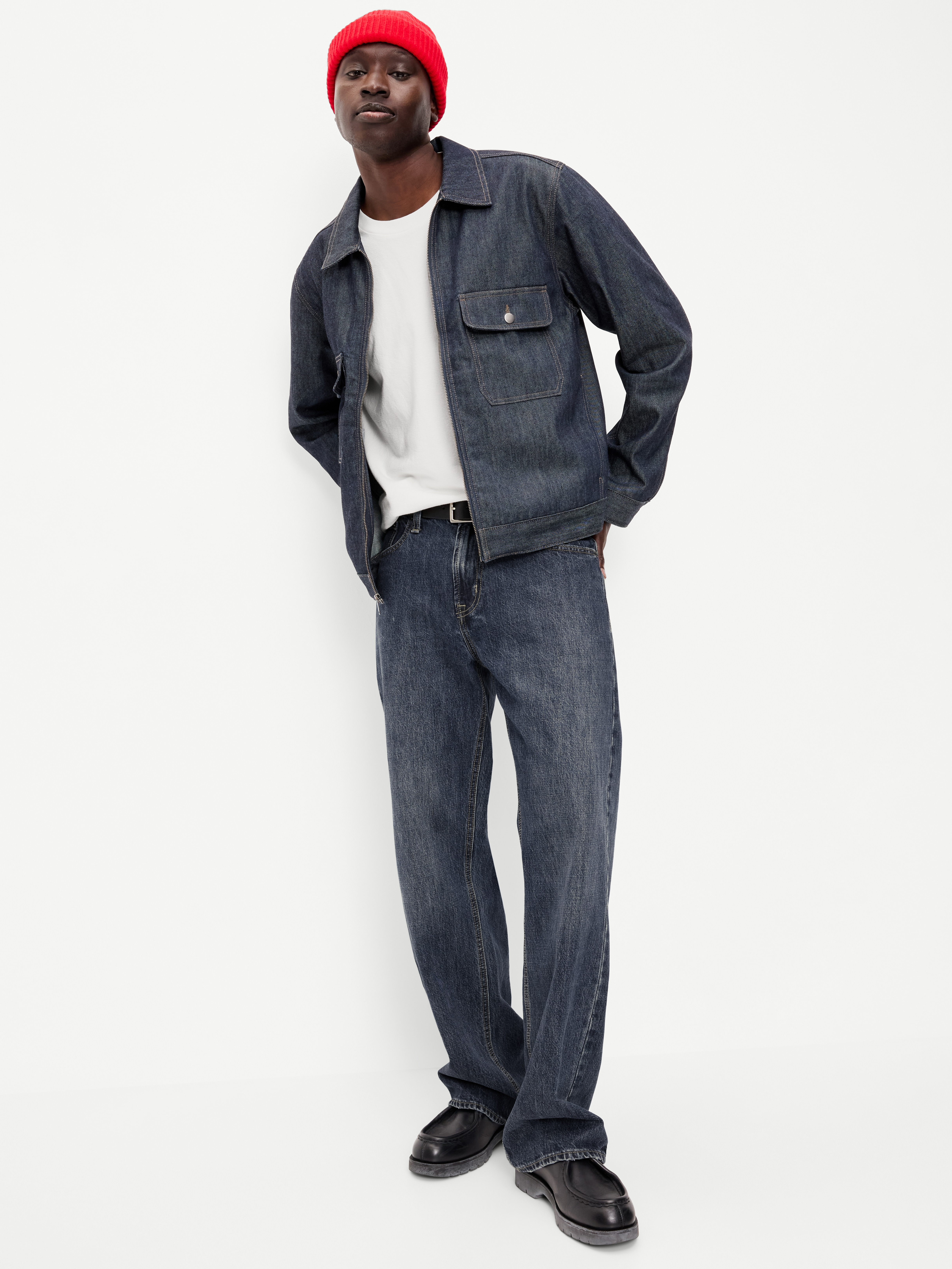 Raw Denim Utility Jacket - Rinse - 1