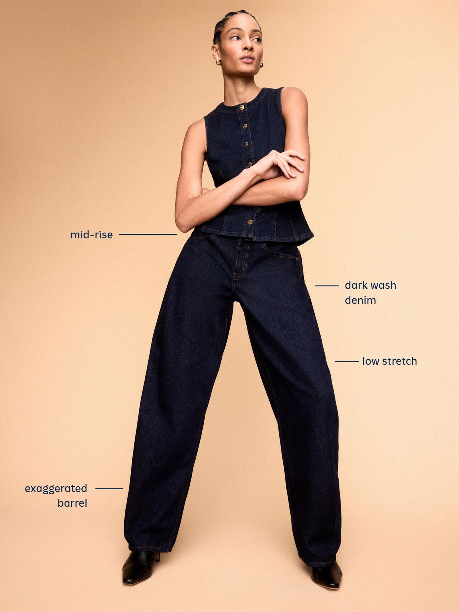 Mid-Rise Arc Barrel Jeans - Light Wash - 10