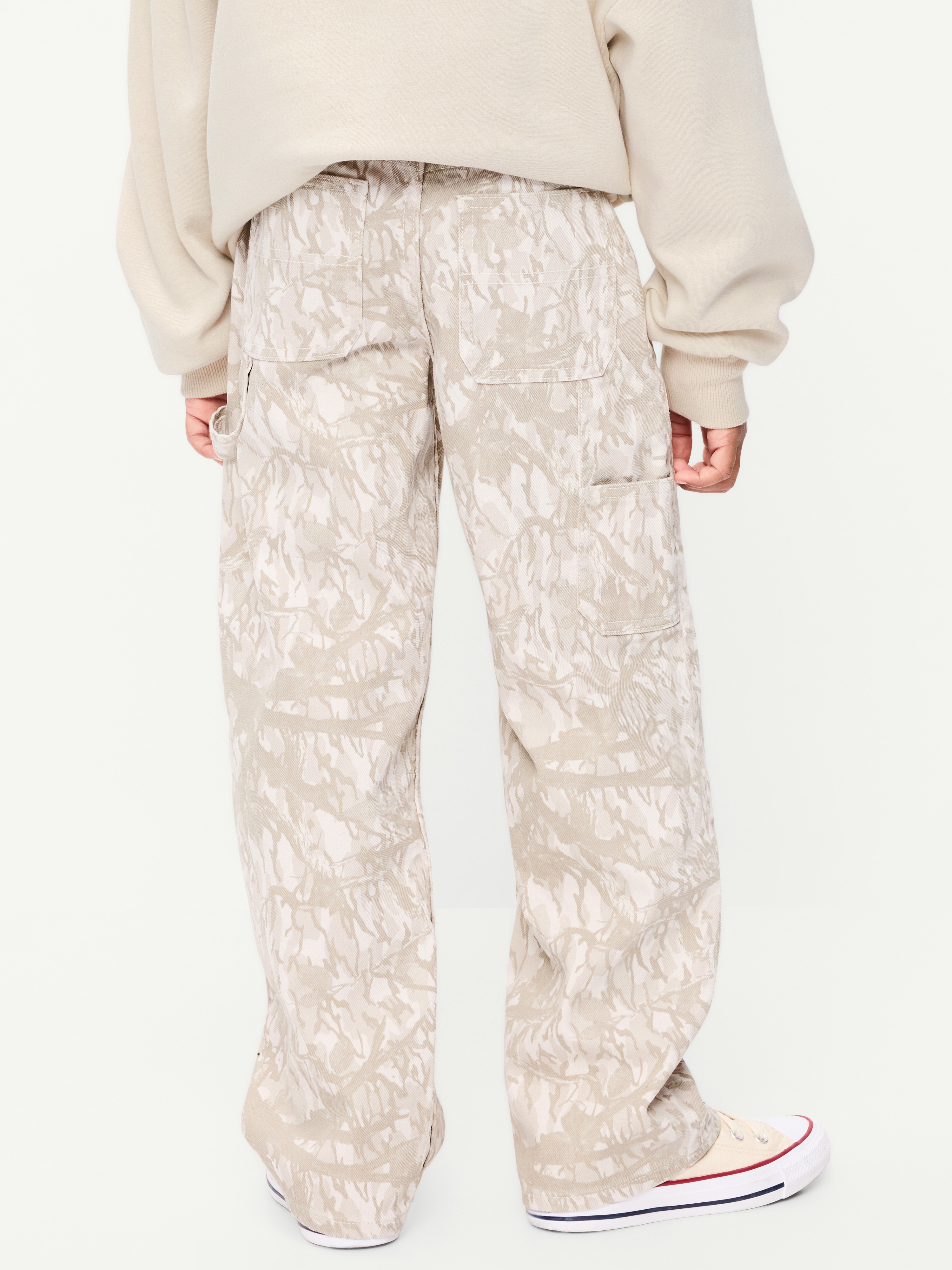 Baggy Non-Stretch Jeans for Boys - Khaki Camouflage - 2
