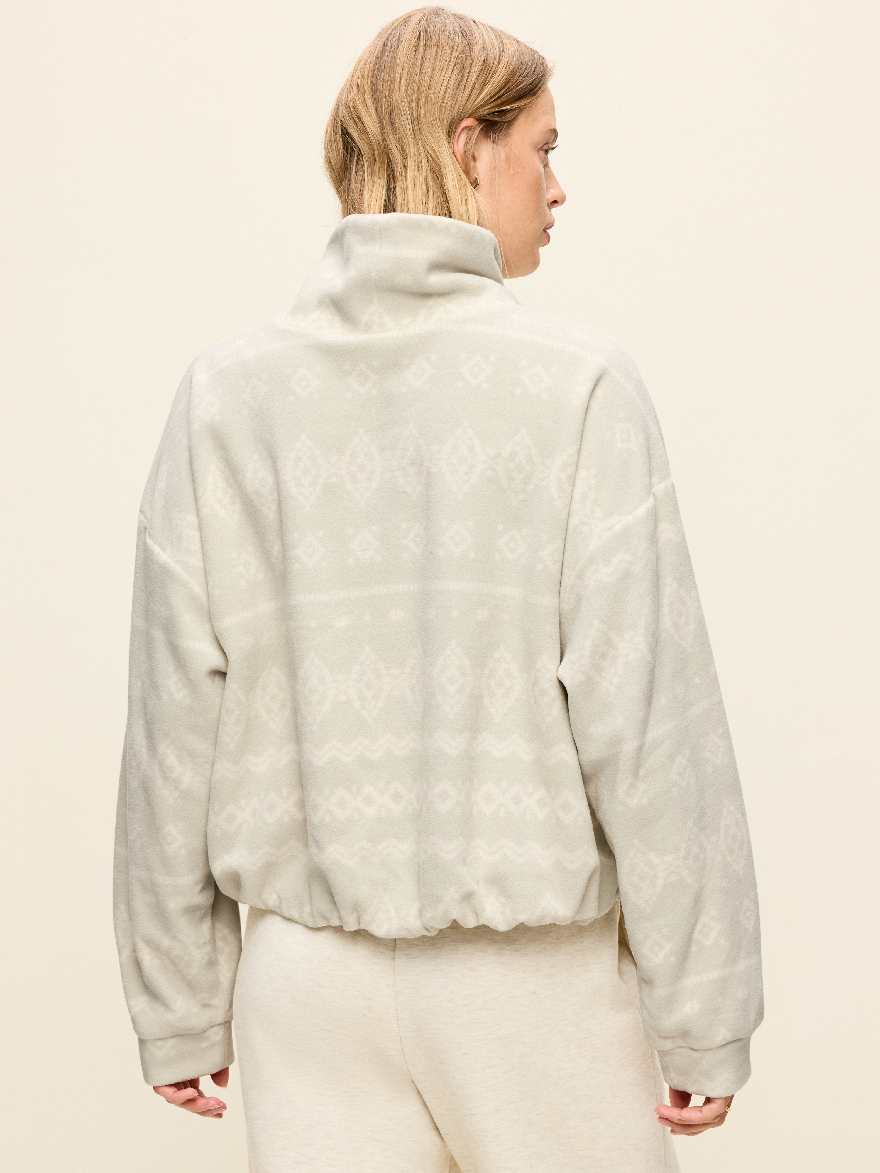 Performance Fleece Funnel Neck Pullover - Brown Fair Isle - 2