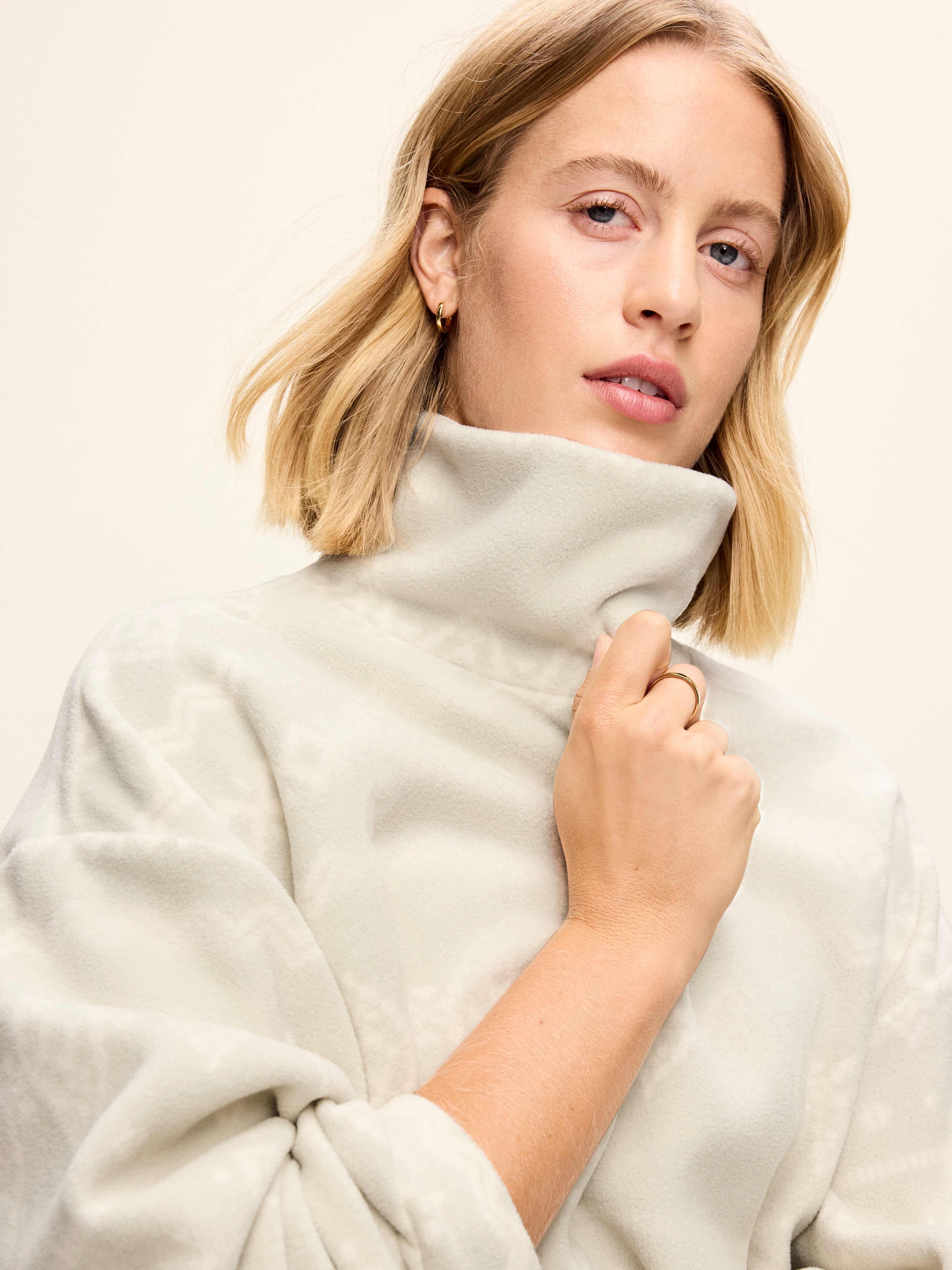 Performance Fleece Funnel Neck Pullover - Brown Fair Isle - 5