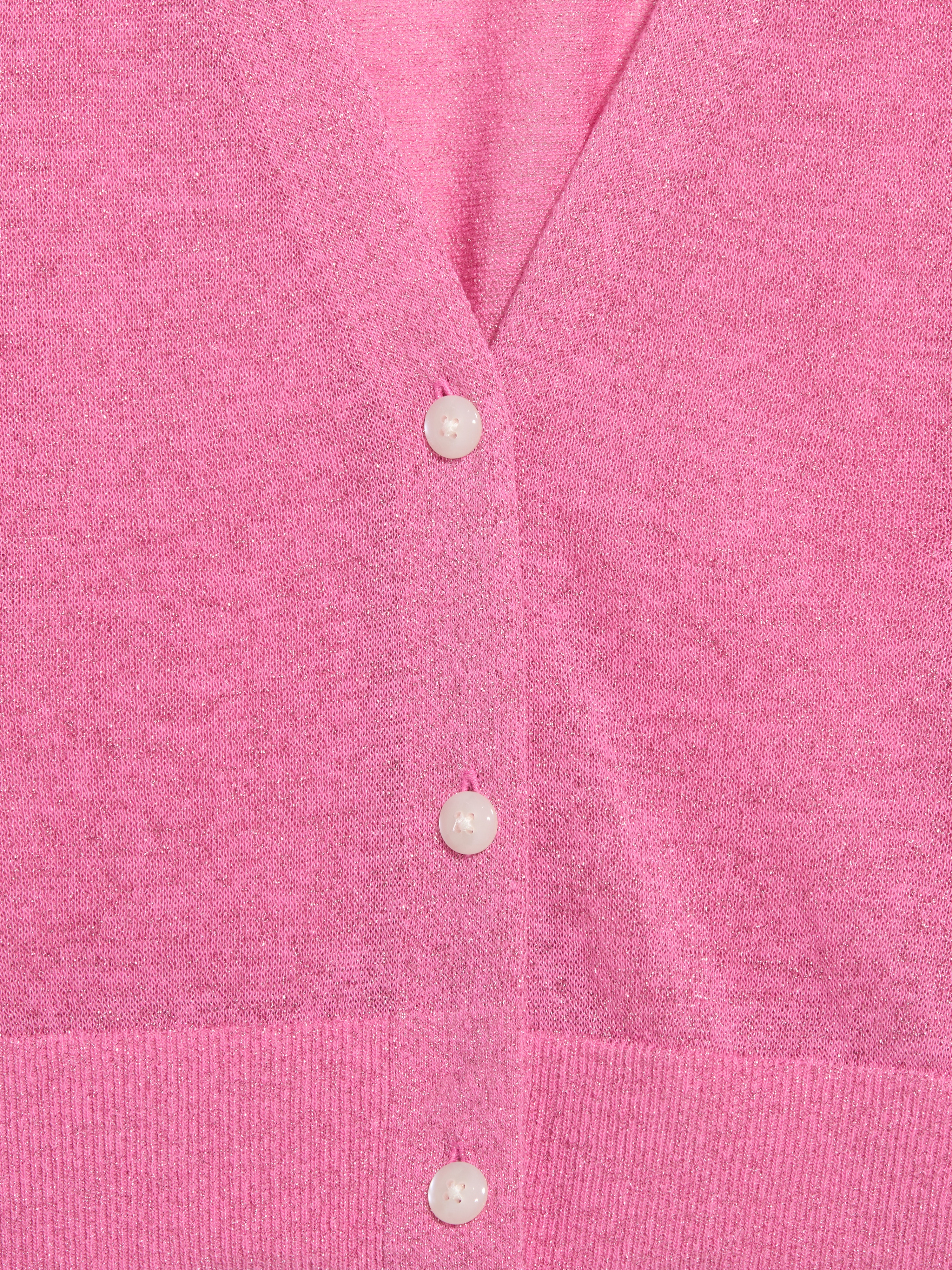 Shine V-Neck Cropped Cardigan - Crystal Palace Pink - 4