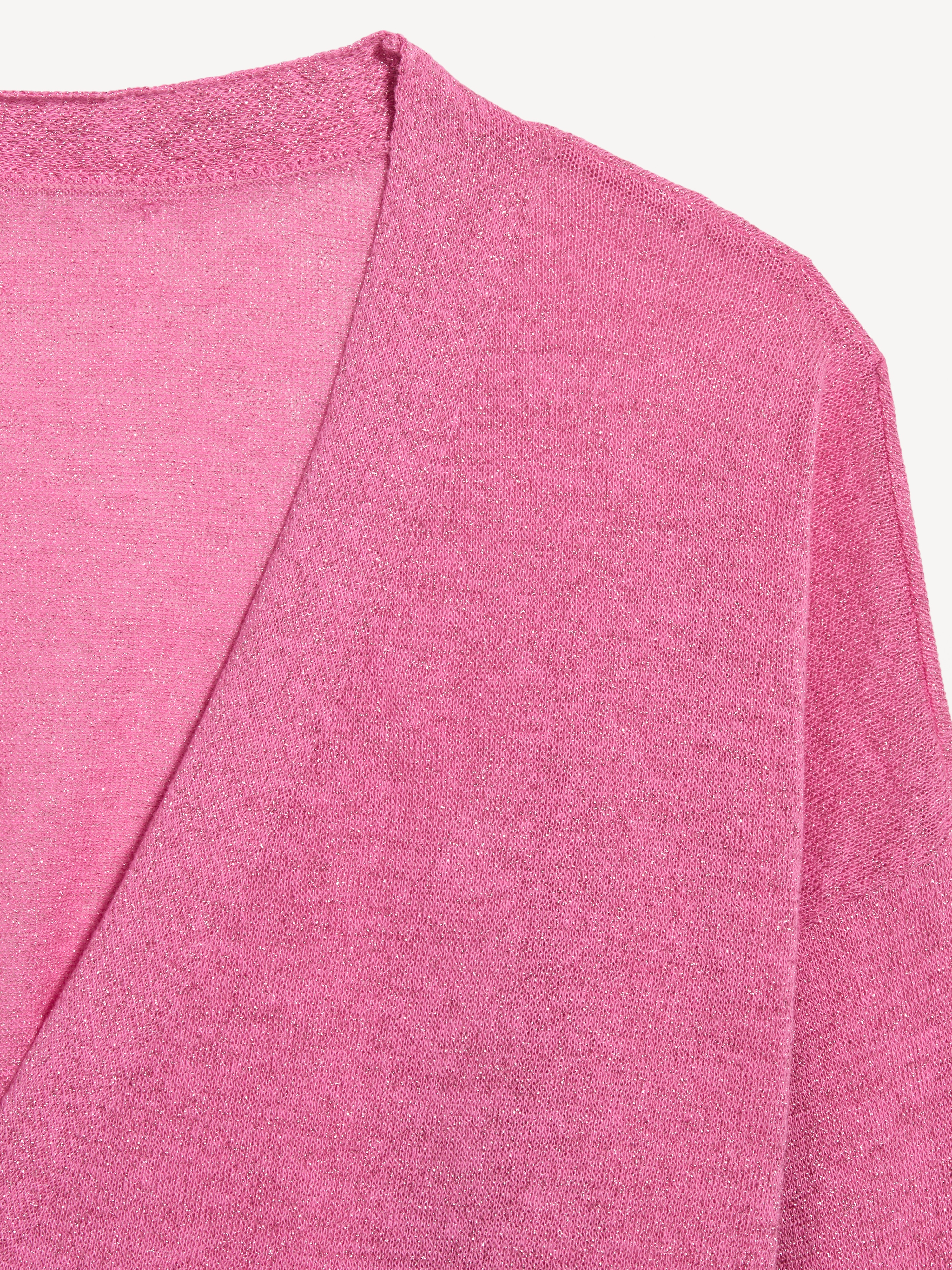 Shine V-Neck Cropped Cardigan - Crystal Palace Pink - 3