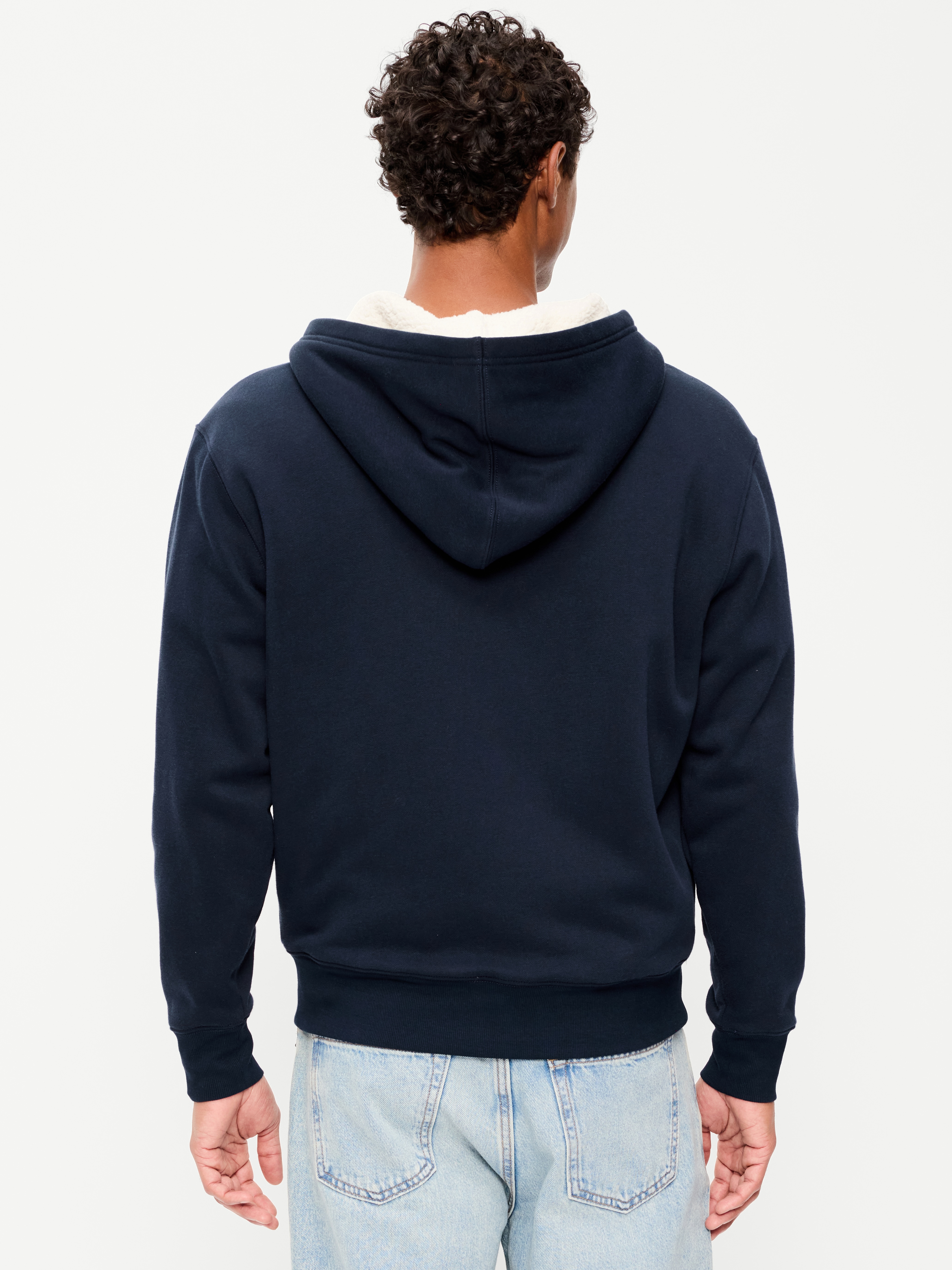 Sherpa-Lined Logo Graphic Full-Zip Hoodie - In the Navy - 2