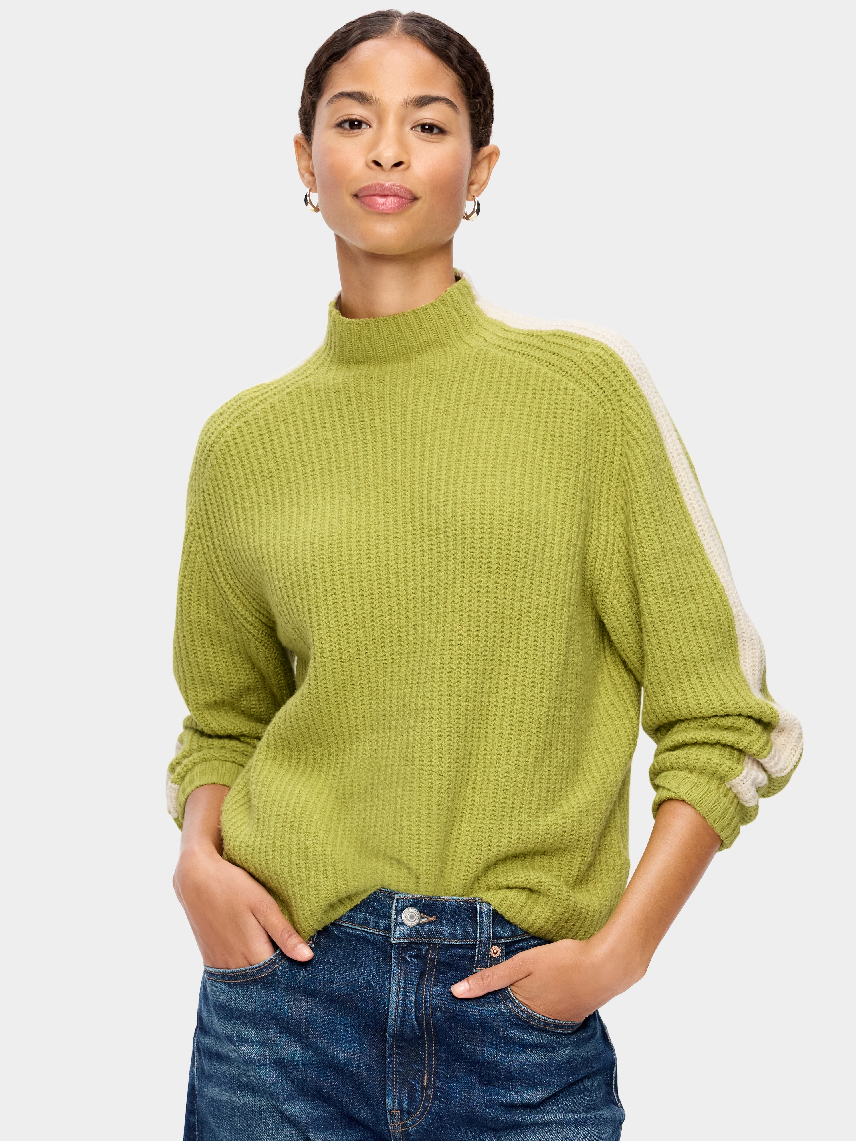 SoSoft Mock-Neck Shaker Sweater - Wasabi - 1