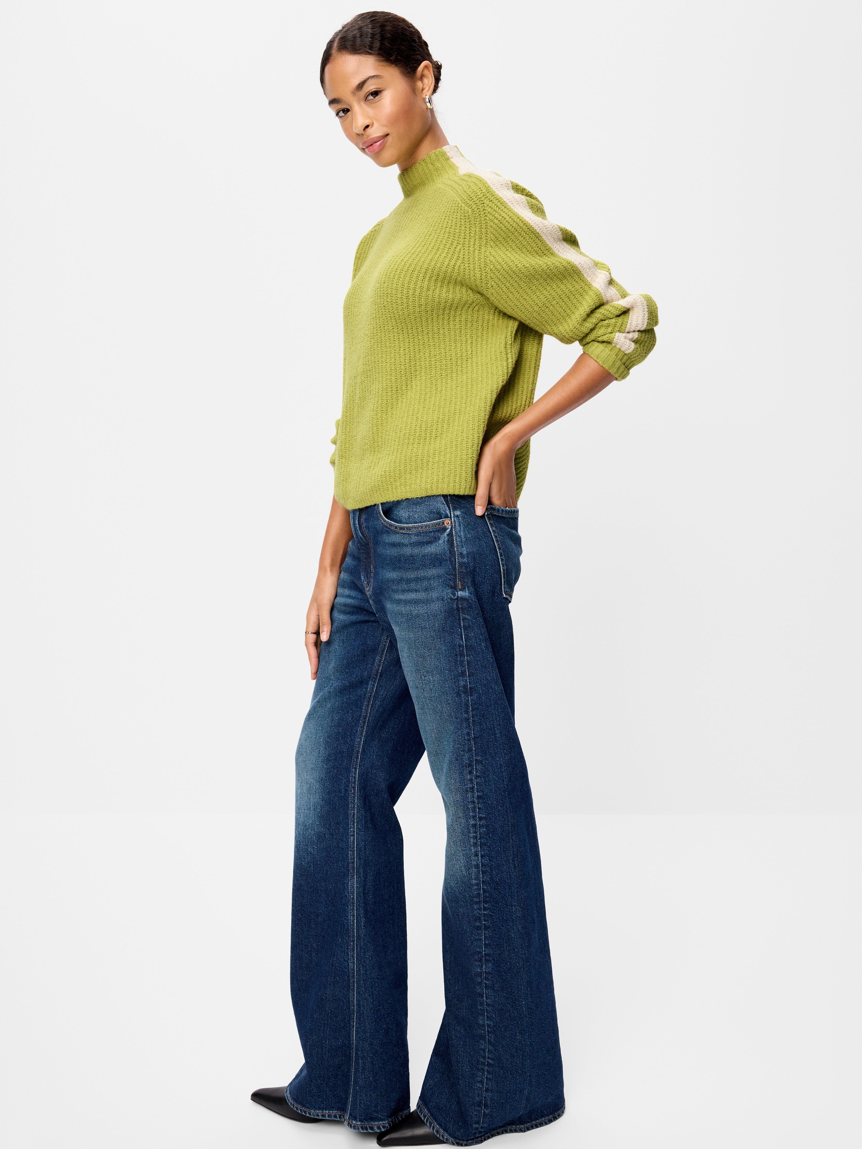 SoSoft Mock-Neck Shaker Sweater - Wasabi - 3