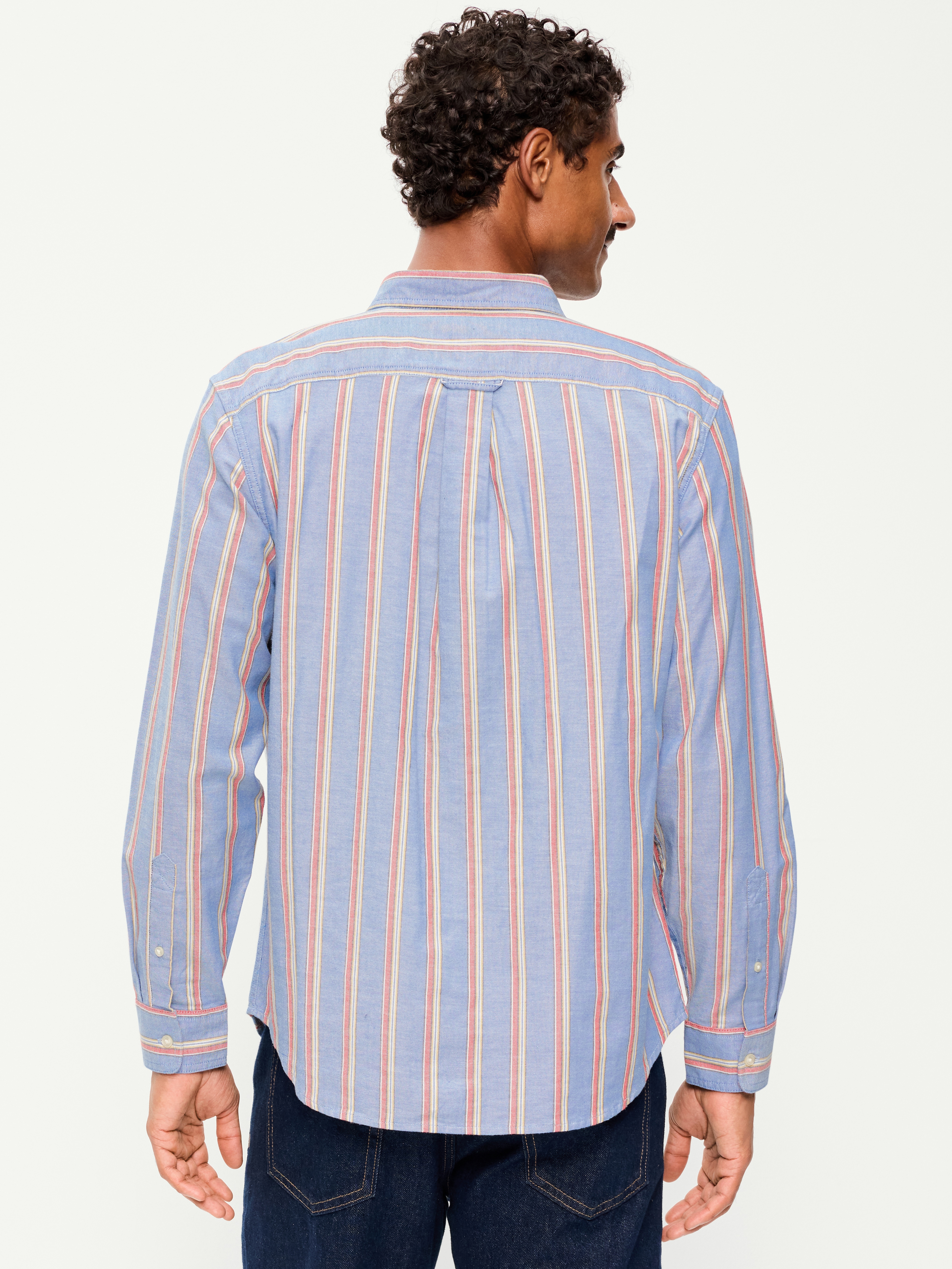 Classic Fit Everyday Oxford Shirt - Red/Blue Stripe - 2