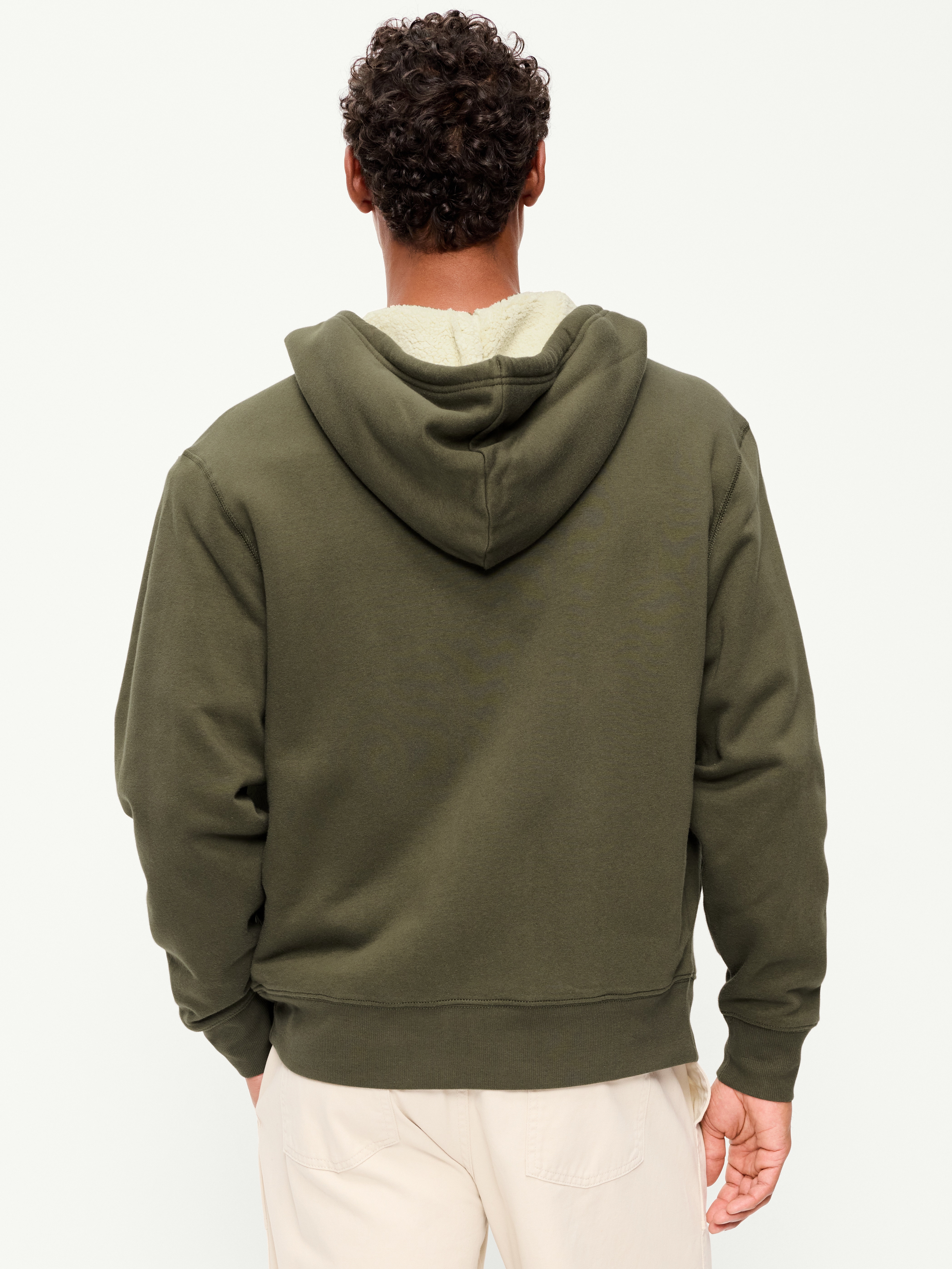 Sherpa-Lined Full-Zip Hoodie - Heritage Green - 2
