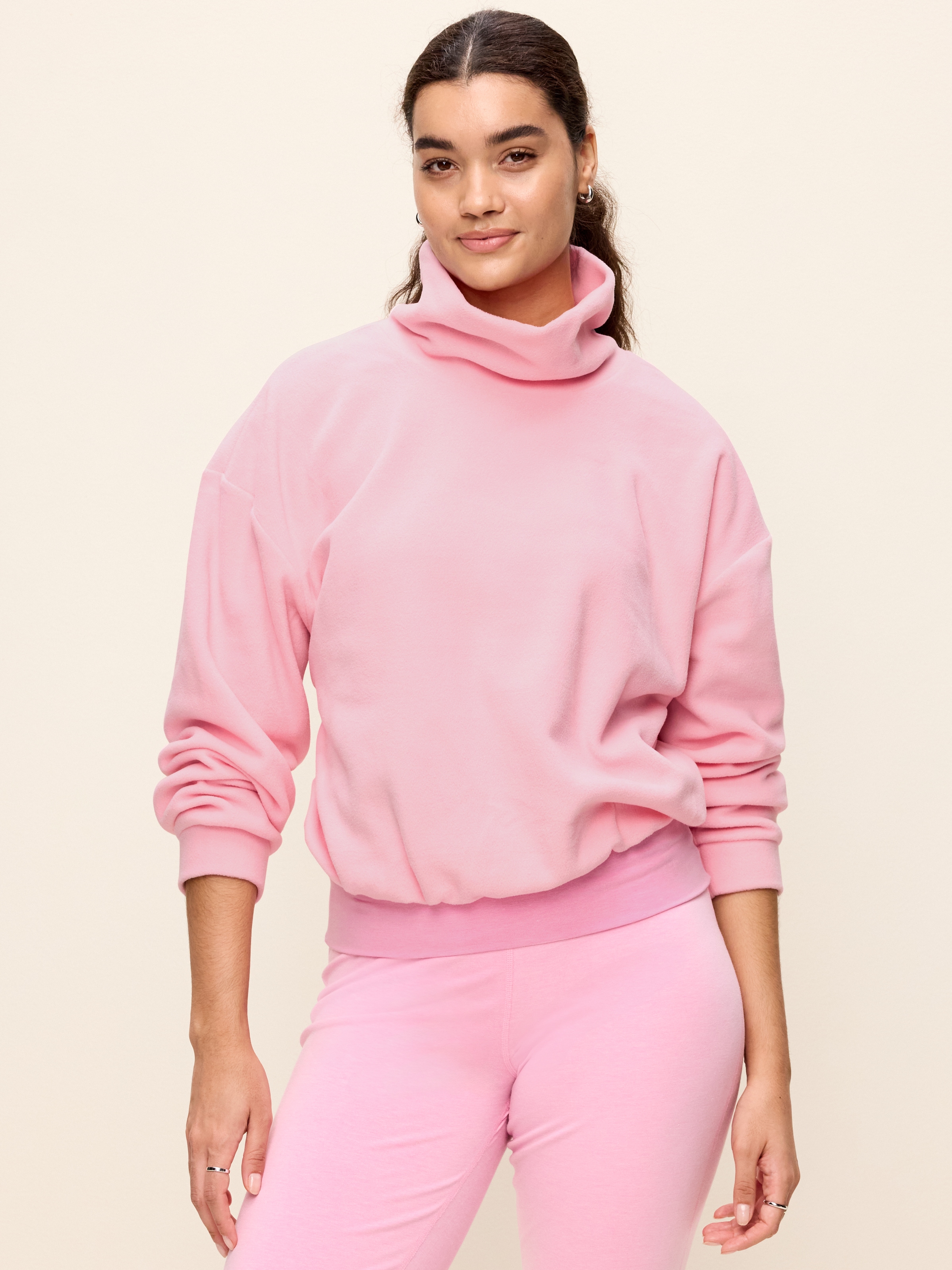Performance Fleece Funnel Neck Pullover - Geranium Petal - 5