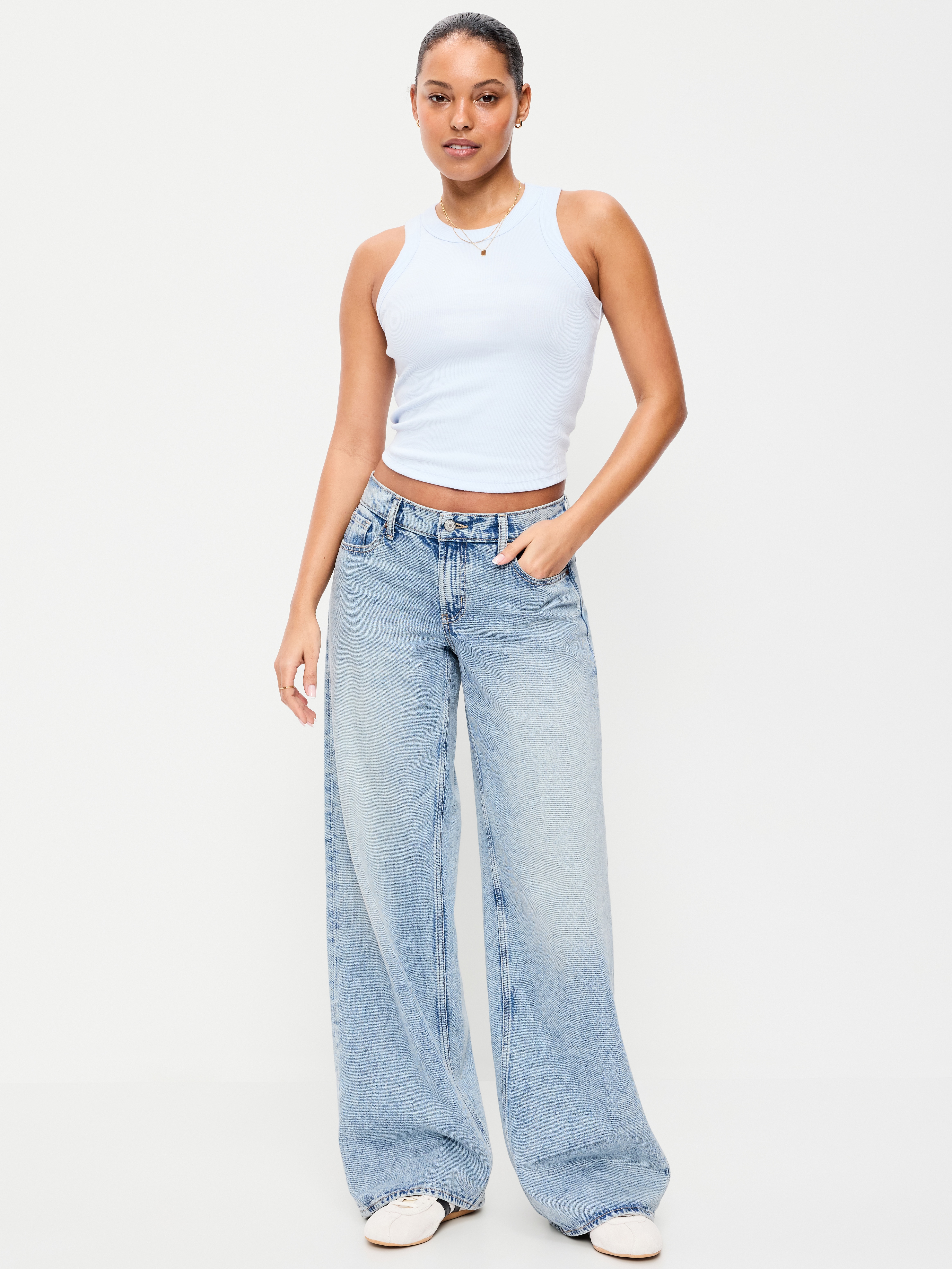 Low-Rise Baggy Wide-Leg Jeans - Lite - 1