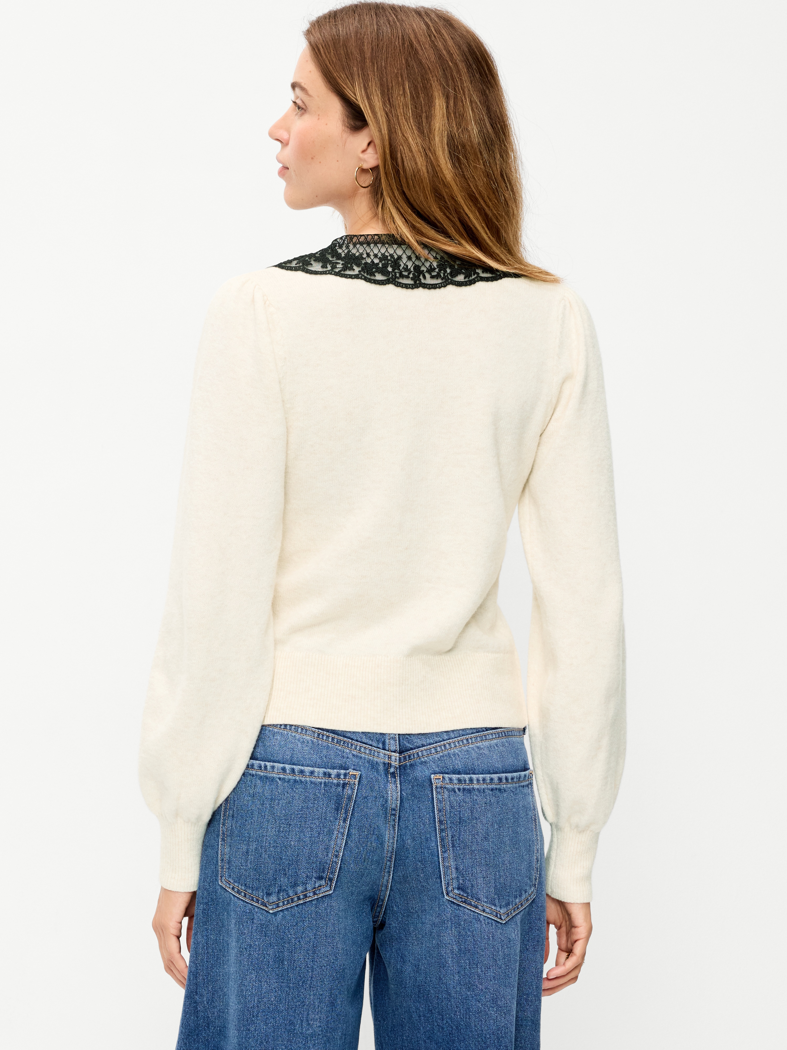 SoSoft Lace-Collar Cardigan - Creme De La Creme - 2