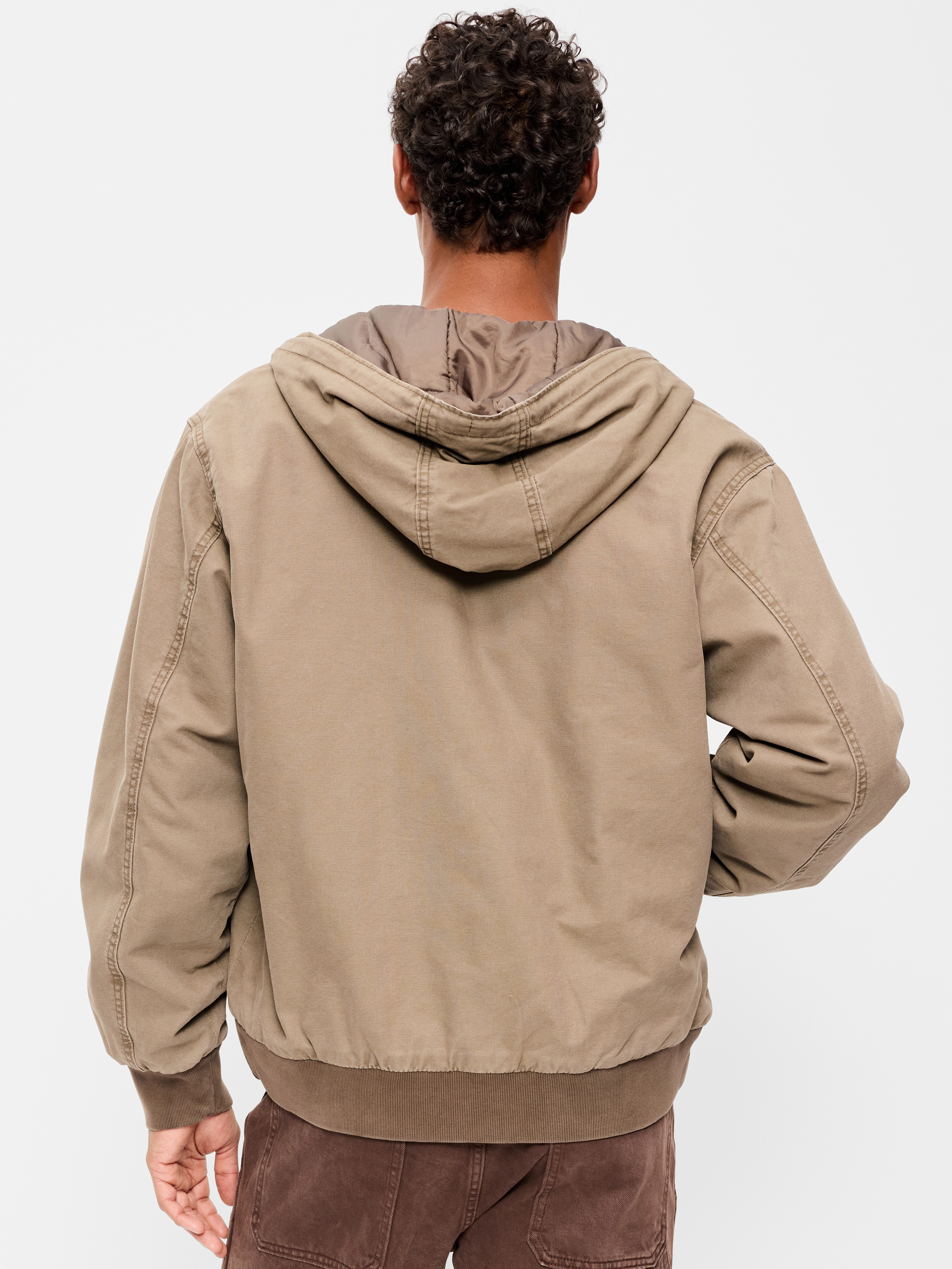Oversized Zip Canvas Hoodie - Camo Slate - 2