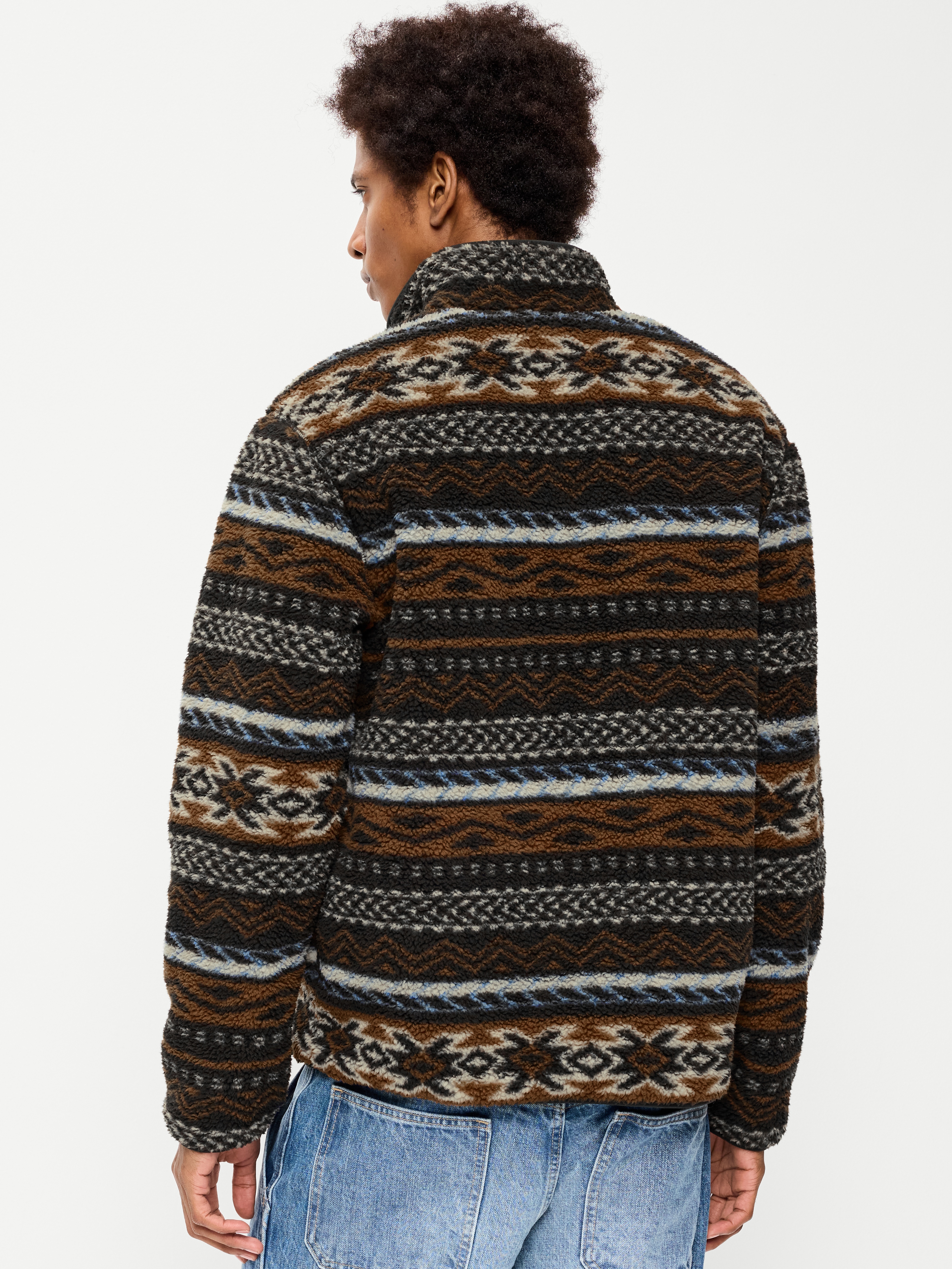 Sherpa Quarter Zip - Brown Fair Isle - 2