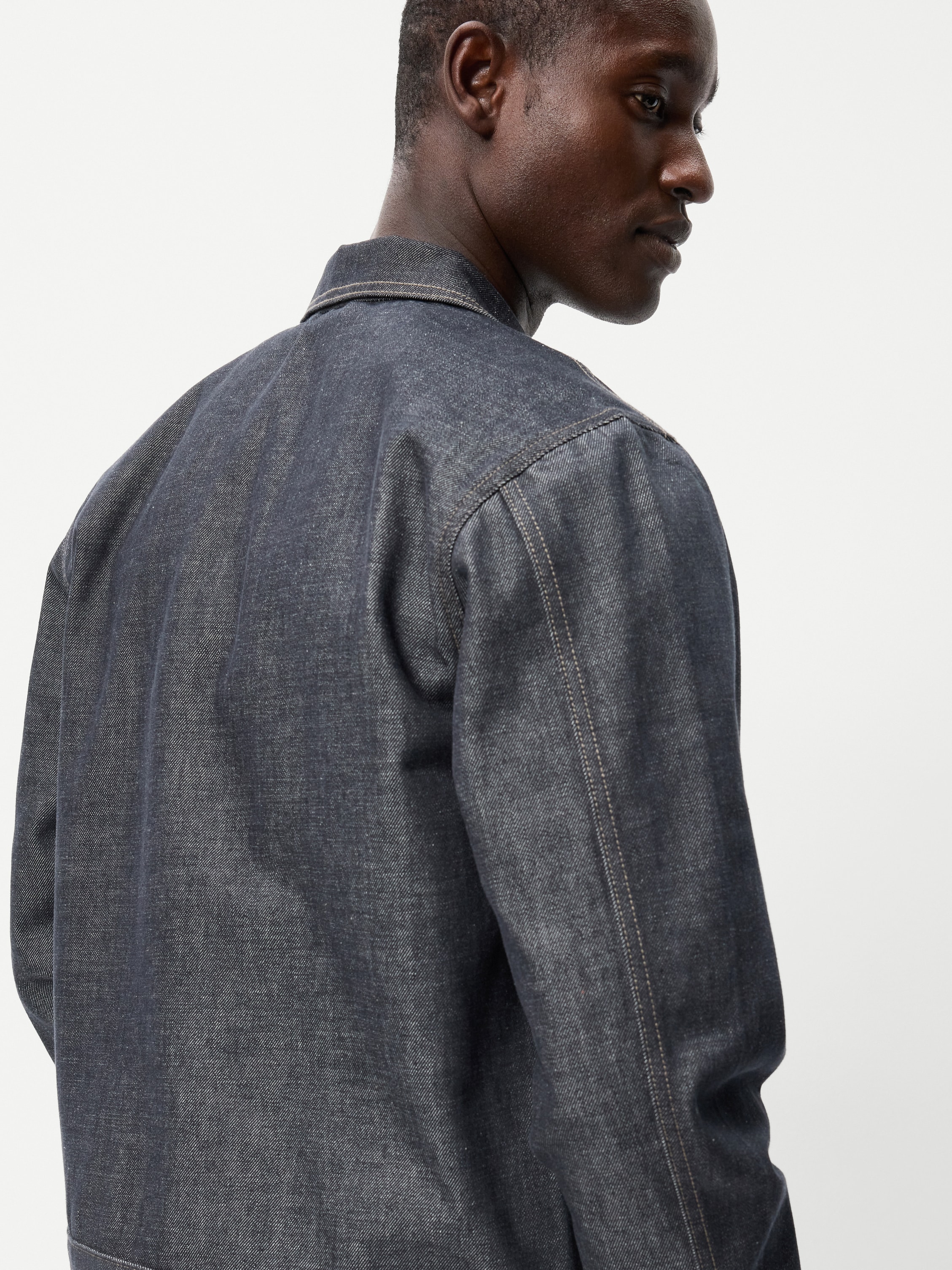 Raw Denim Utility Jacket - Black Rinse - 6