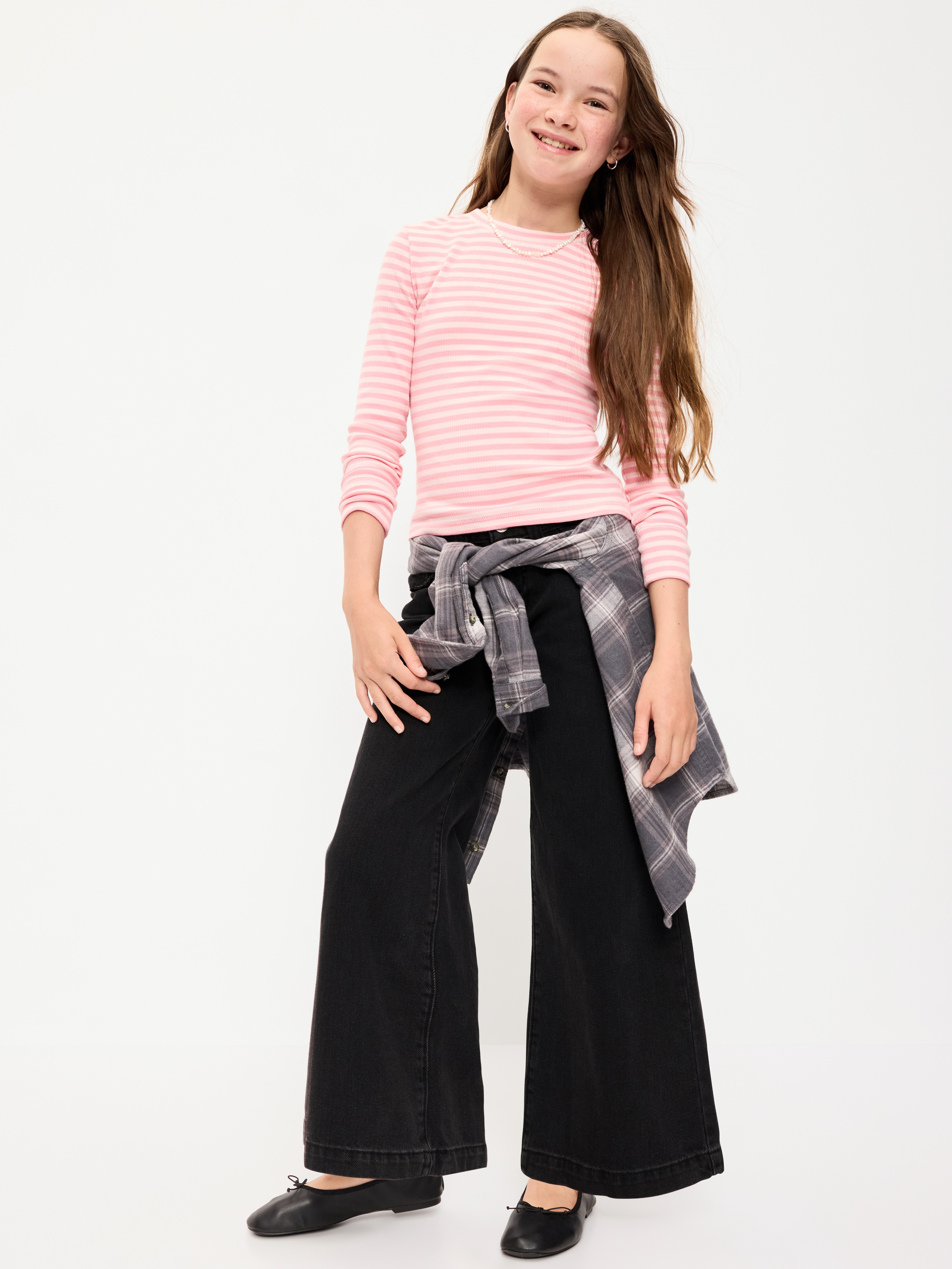 Low-Rise Super Baggy Wide-Leg Jeans for Girls - Midnight - 3