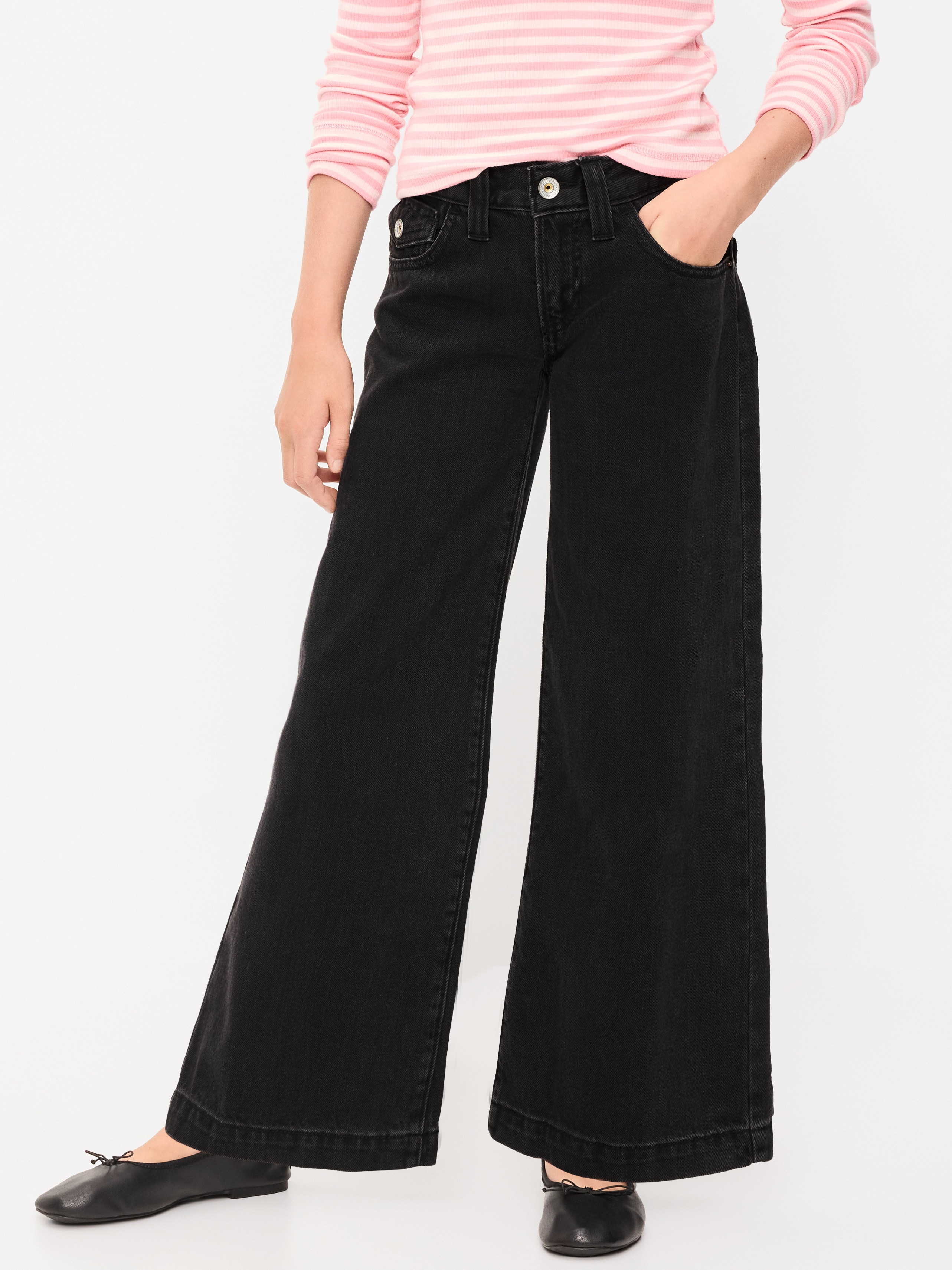 Low-Rise Super Baggy Wide-Leg Jeans for Girls - Midnight - 1