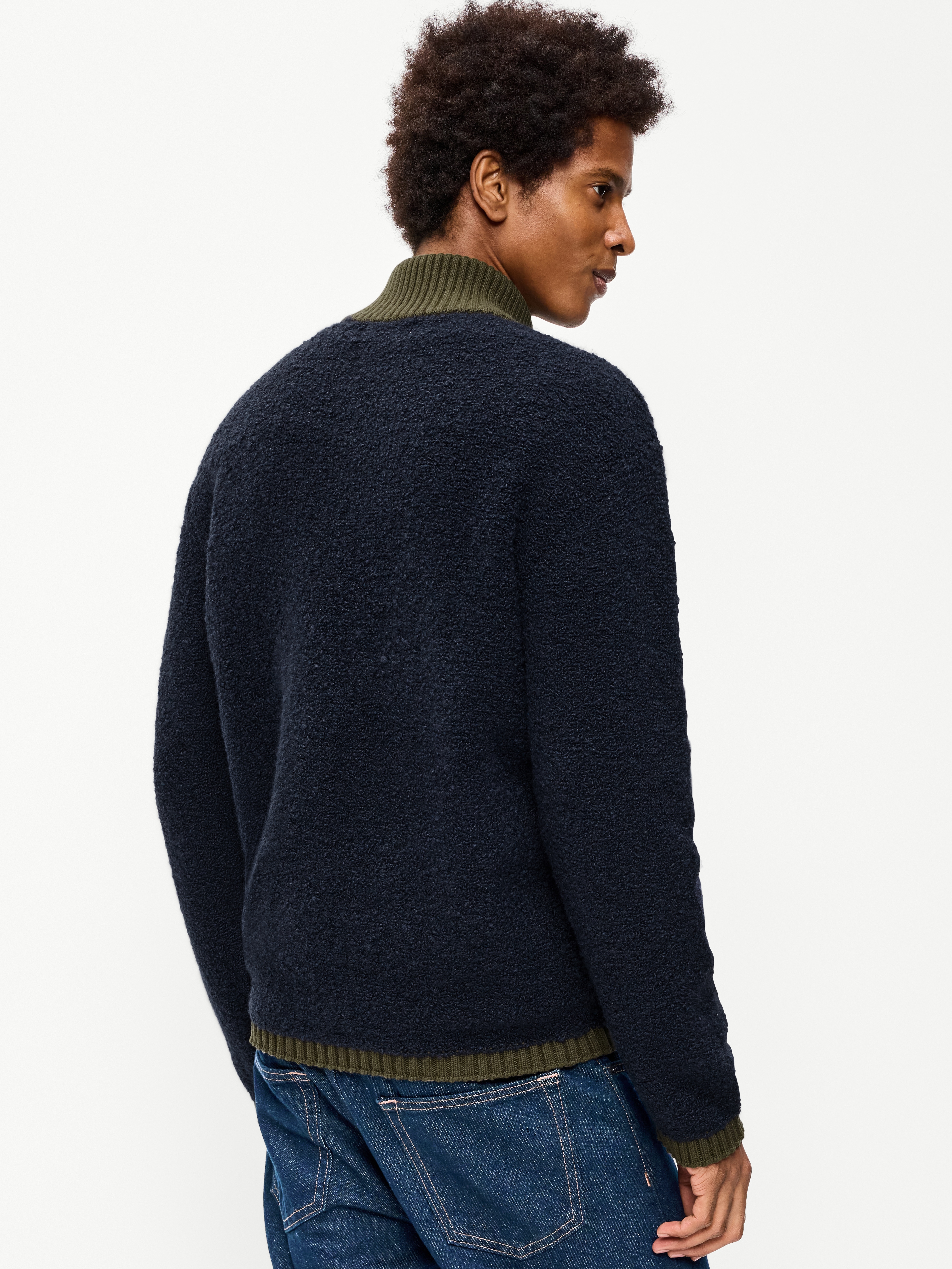 Wool-Blend Snap-Button Pullover Sweater - In the Navy - 2
