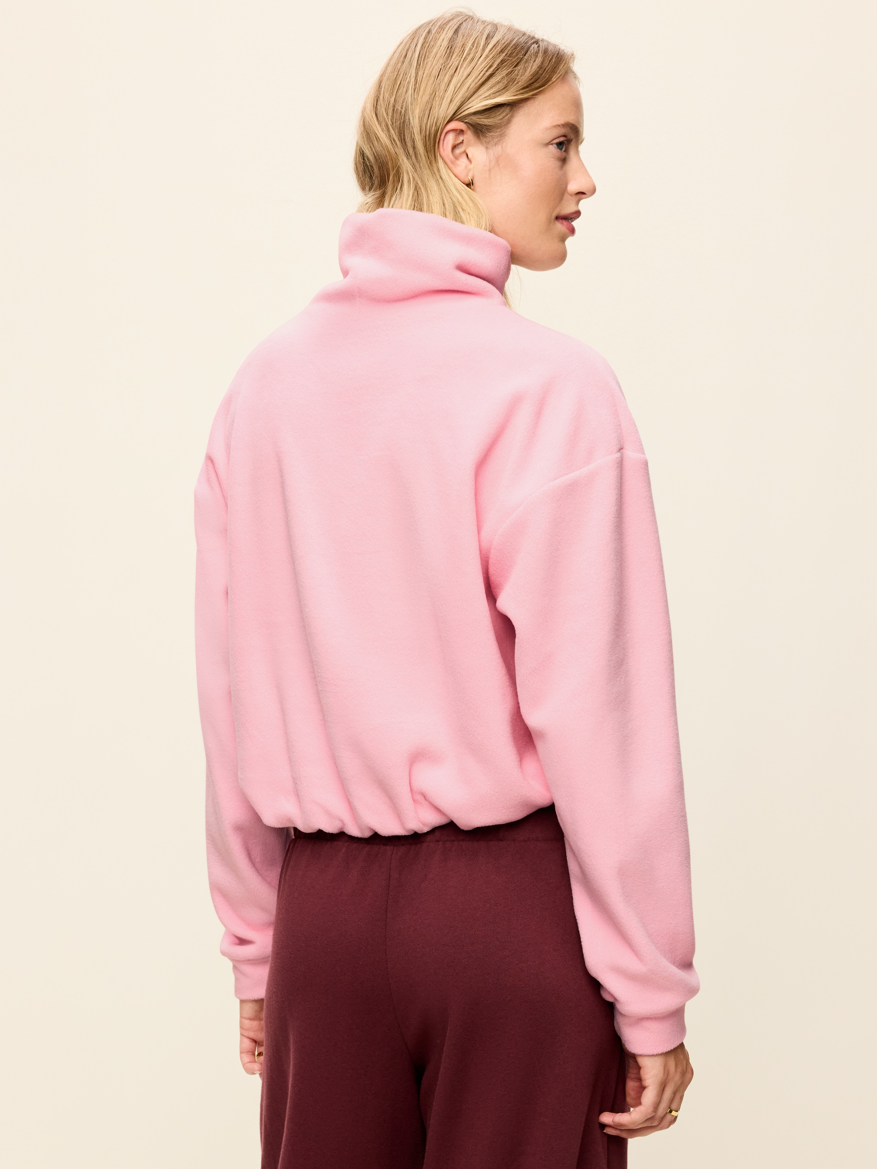 Performance Fleece Funnel Neck Pullover - Geranium Petal - 2