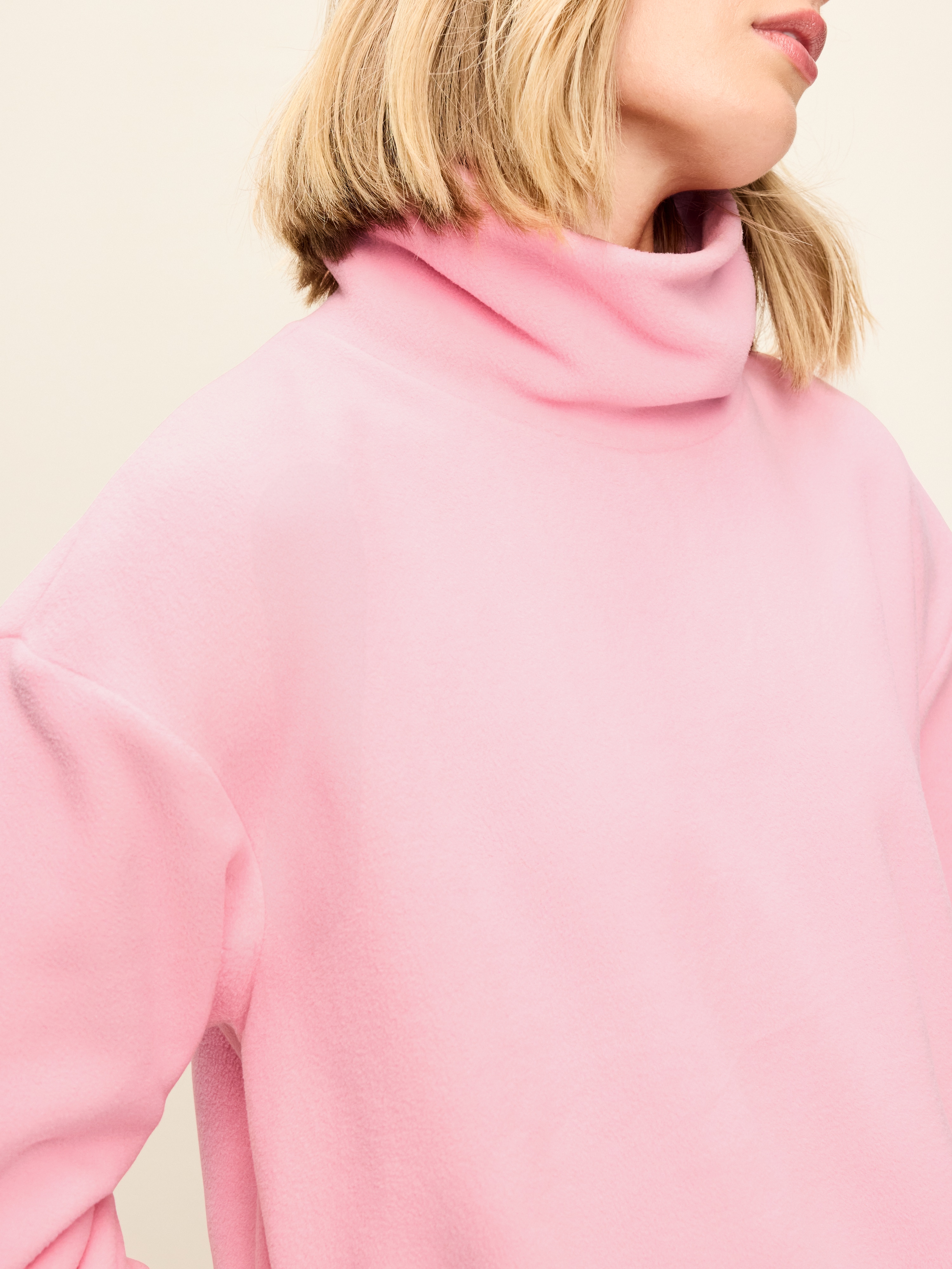 Performance Fleece Funnel Neck Pullover - Geranium Petal - 4