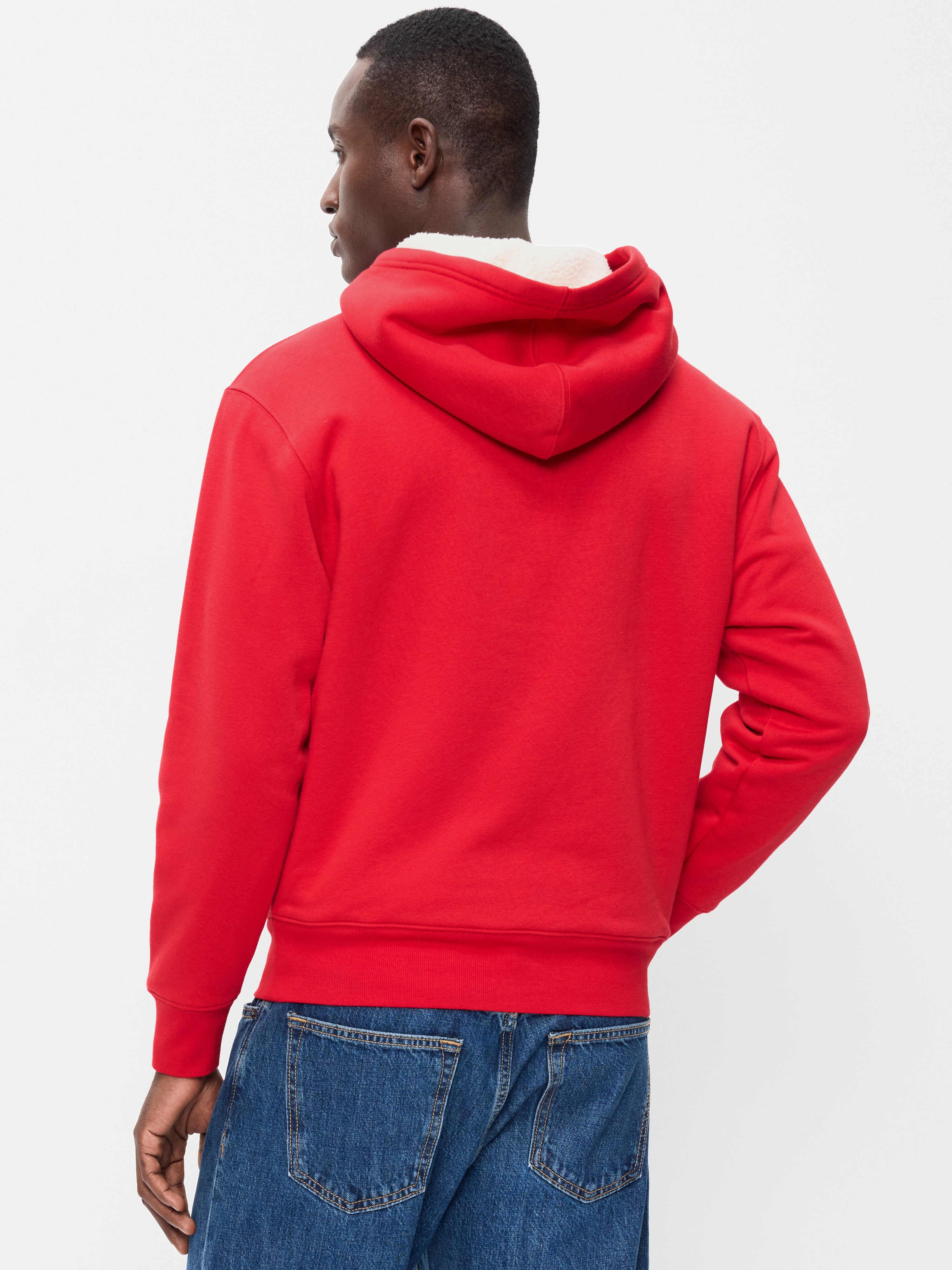 Sherpa-Lined Logo Graphic Full-Zip Hoodie - Robbie Red - 2