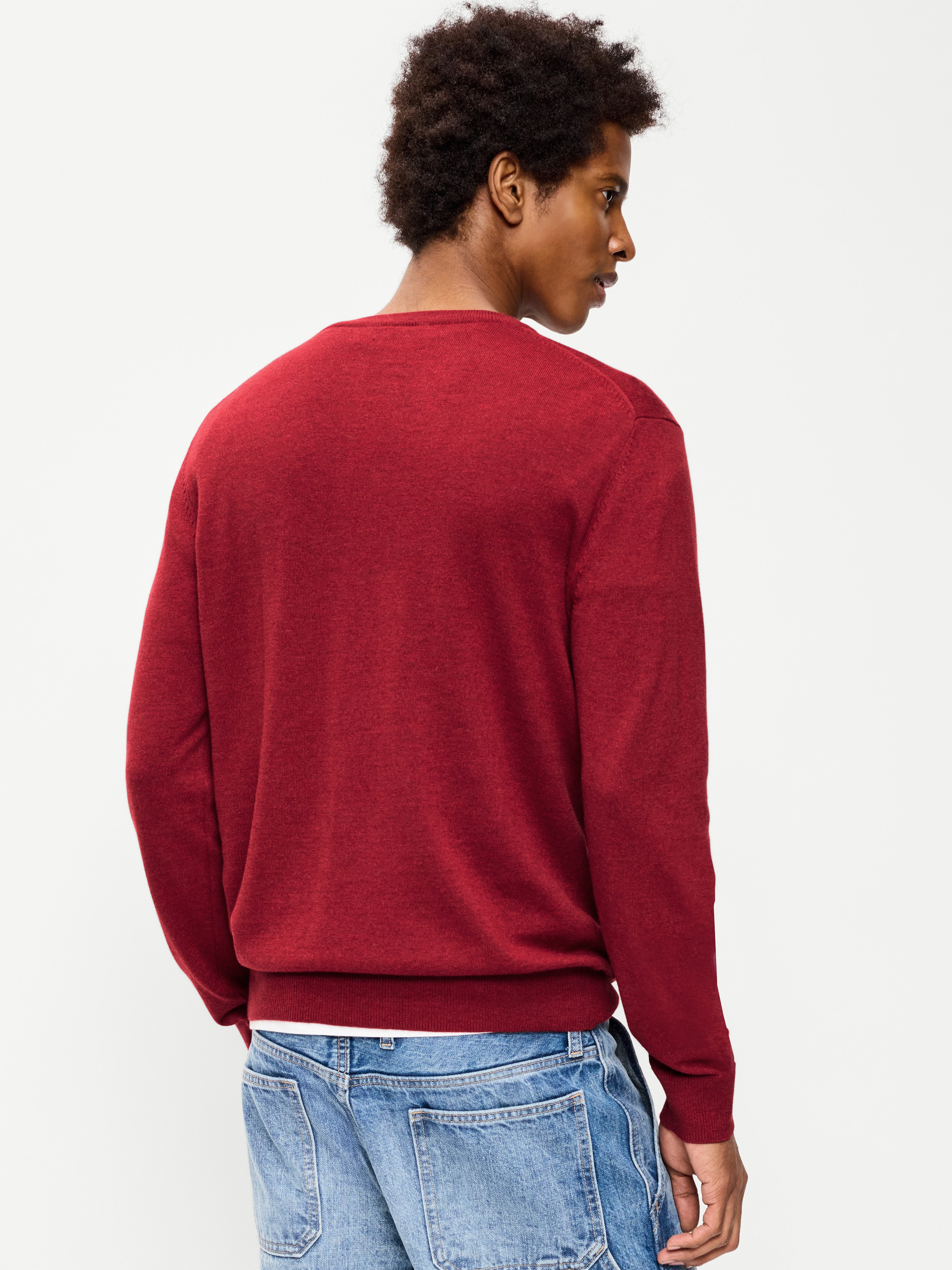 Essential Crew-Neck Sweater - Heather Red - 2
