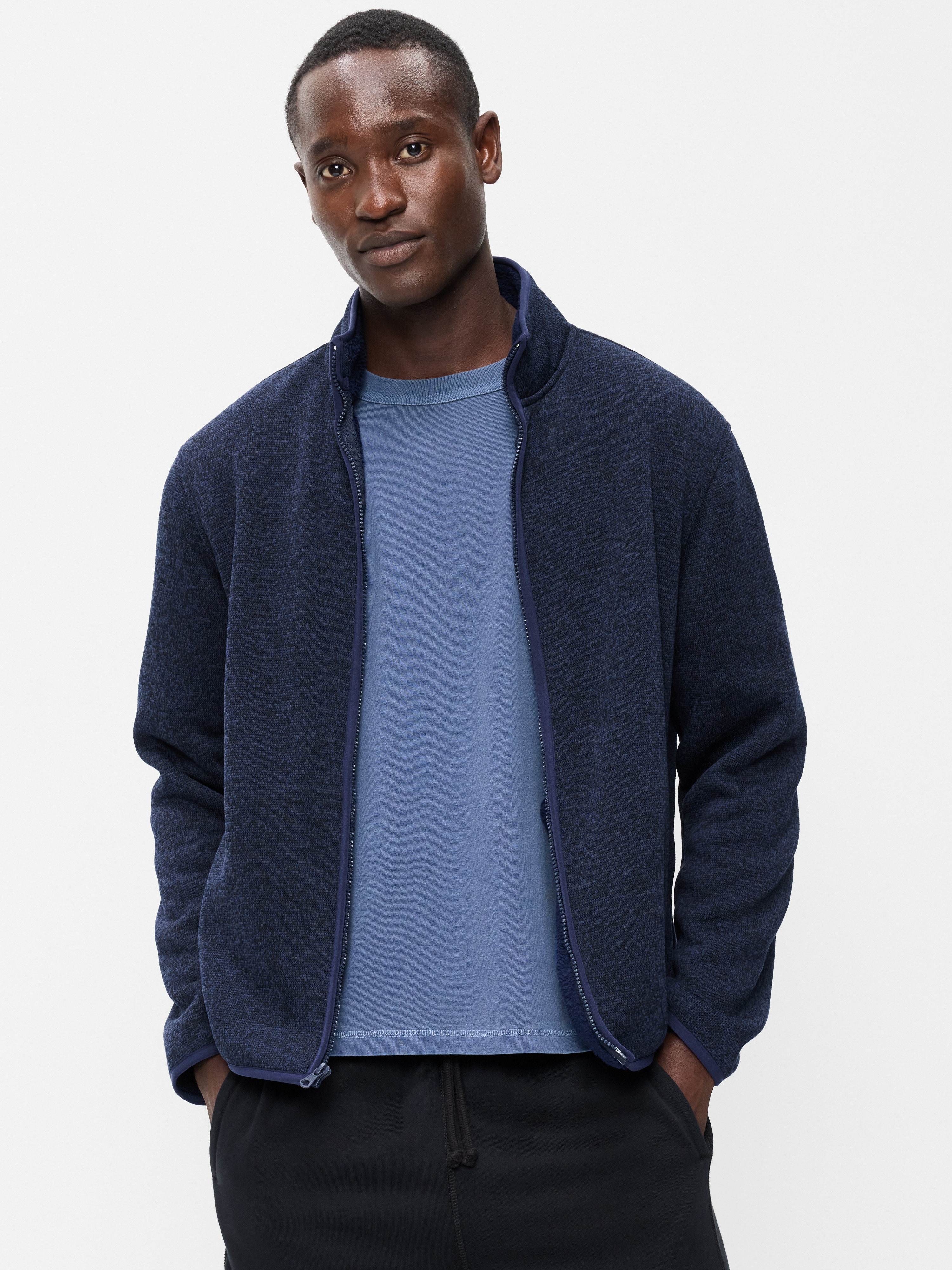 Sweater Fleece Sherpa-Lined Full-Zip Jacket - Dusk Navy - 1