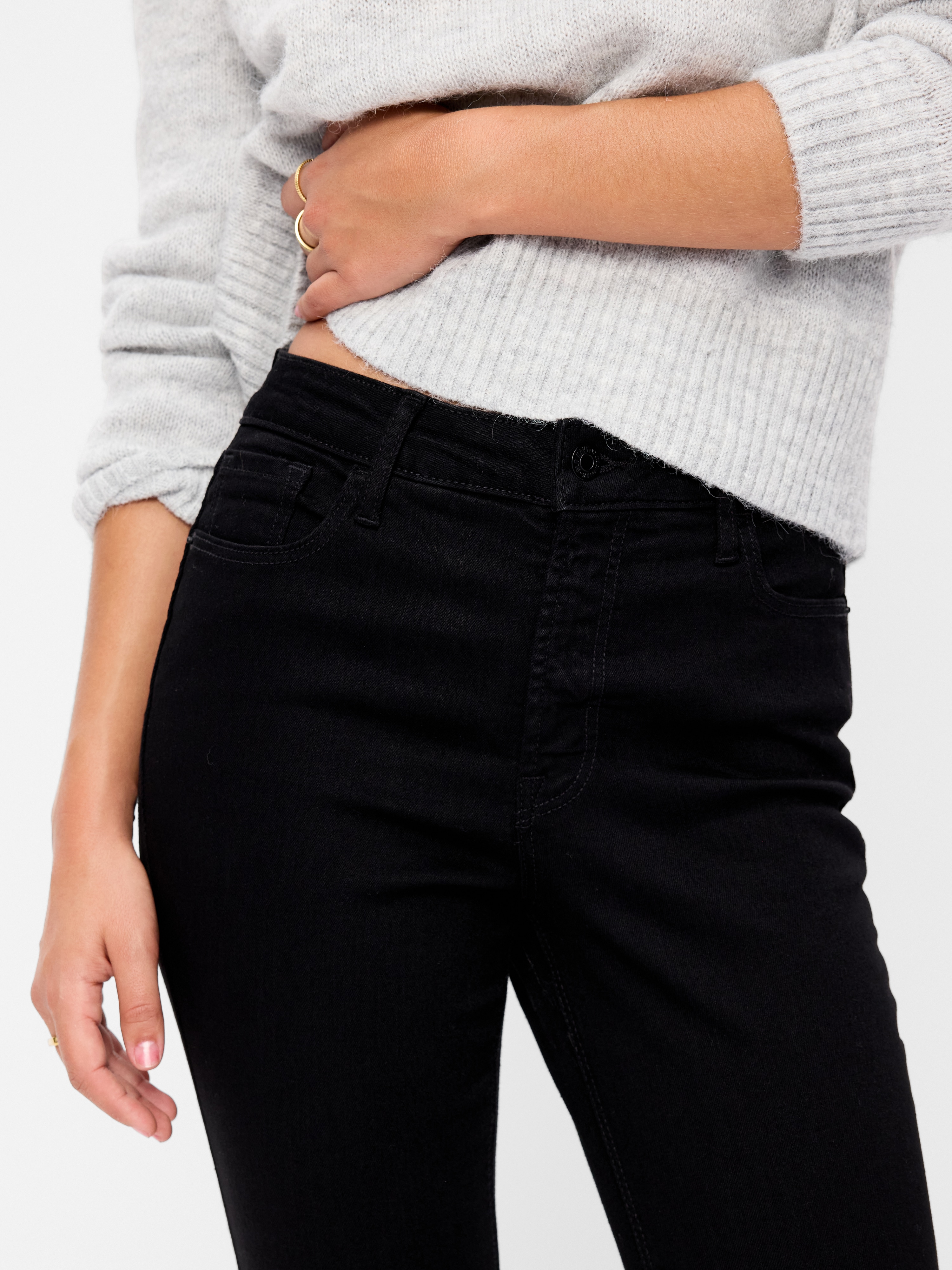 High-Waisted Rockstar Super-Skinny Jeans - Black Wash - 4