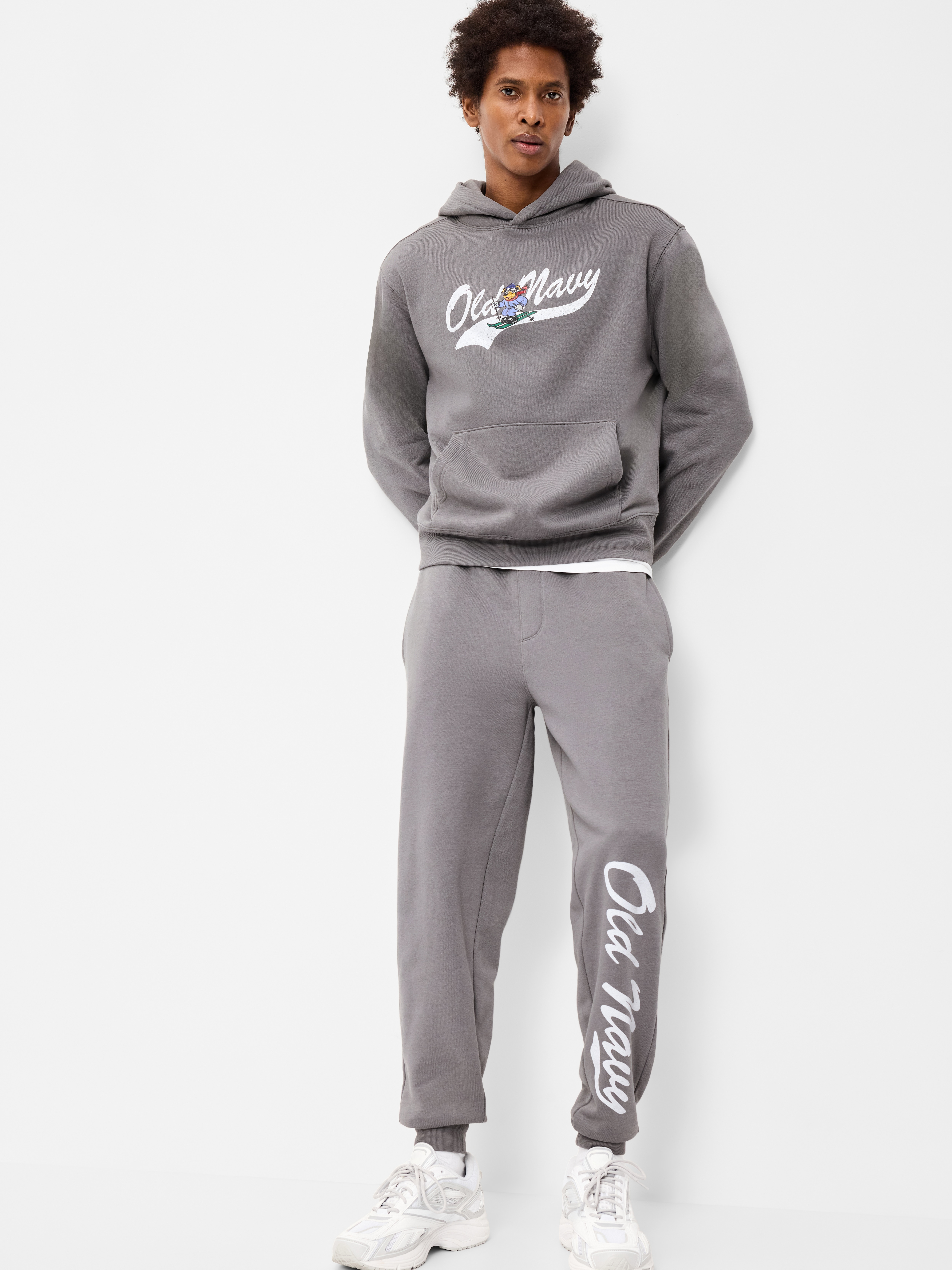 Logo Graphic Pullover Hoodie - Gray Stone - 3