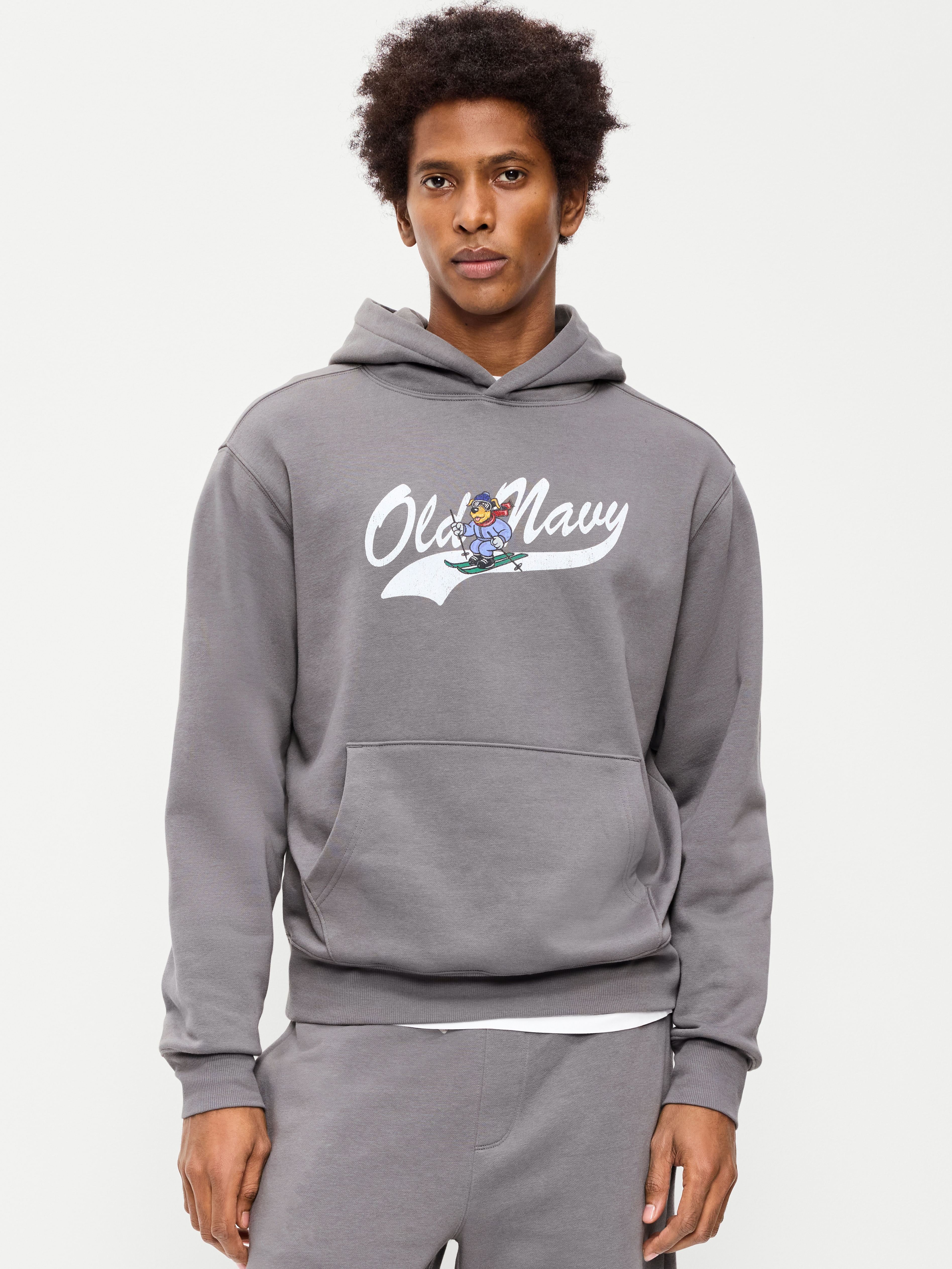 Logo Graphic Pullover Hoodie - Gray Stone - 1