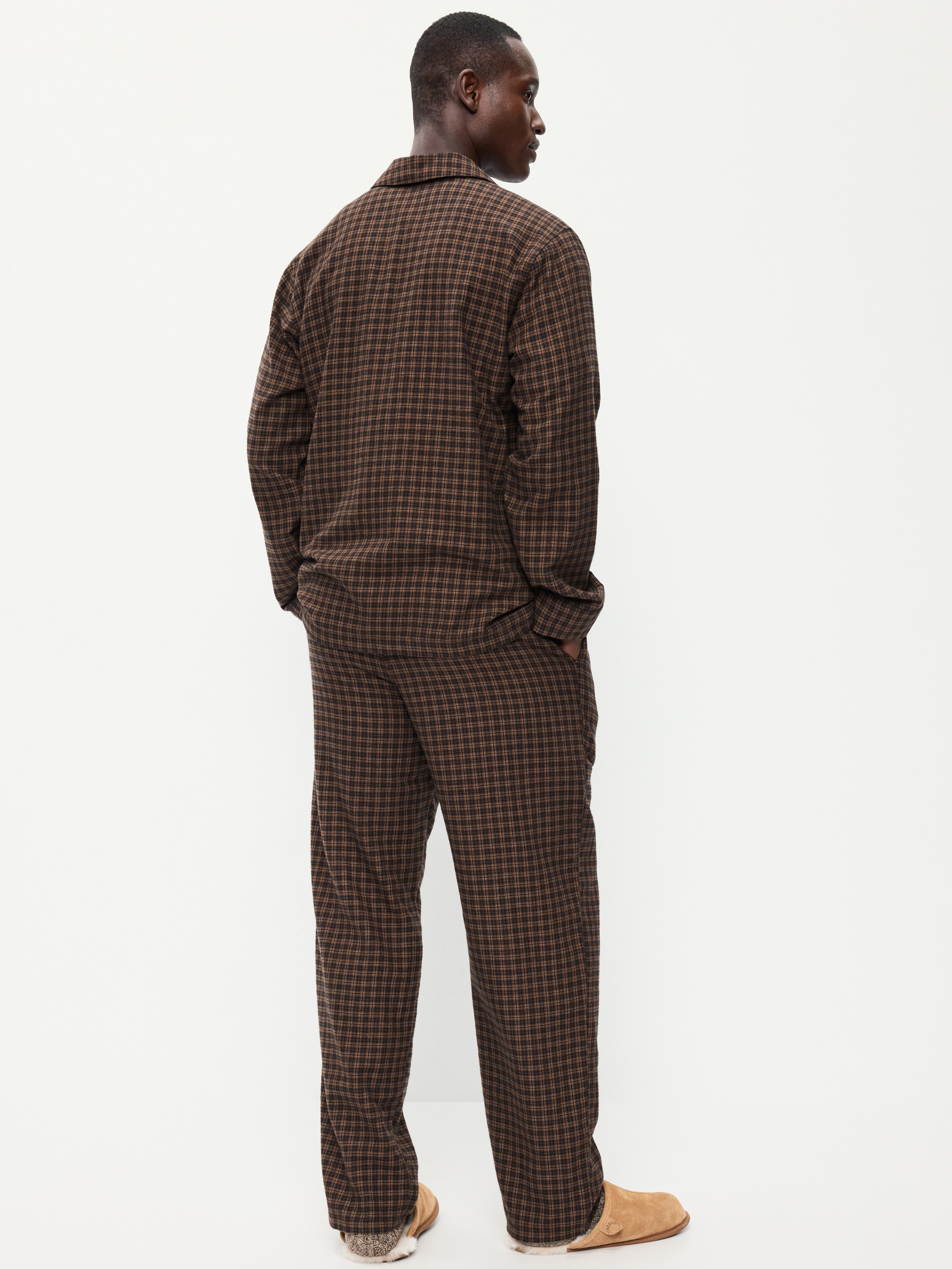Flannel Pajama Pant Set for Men - Gray Tweed - 2