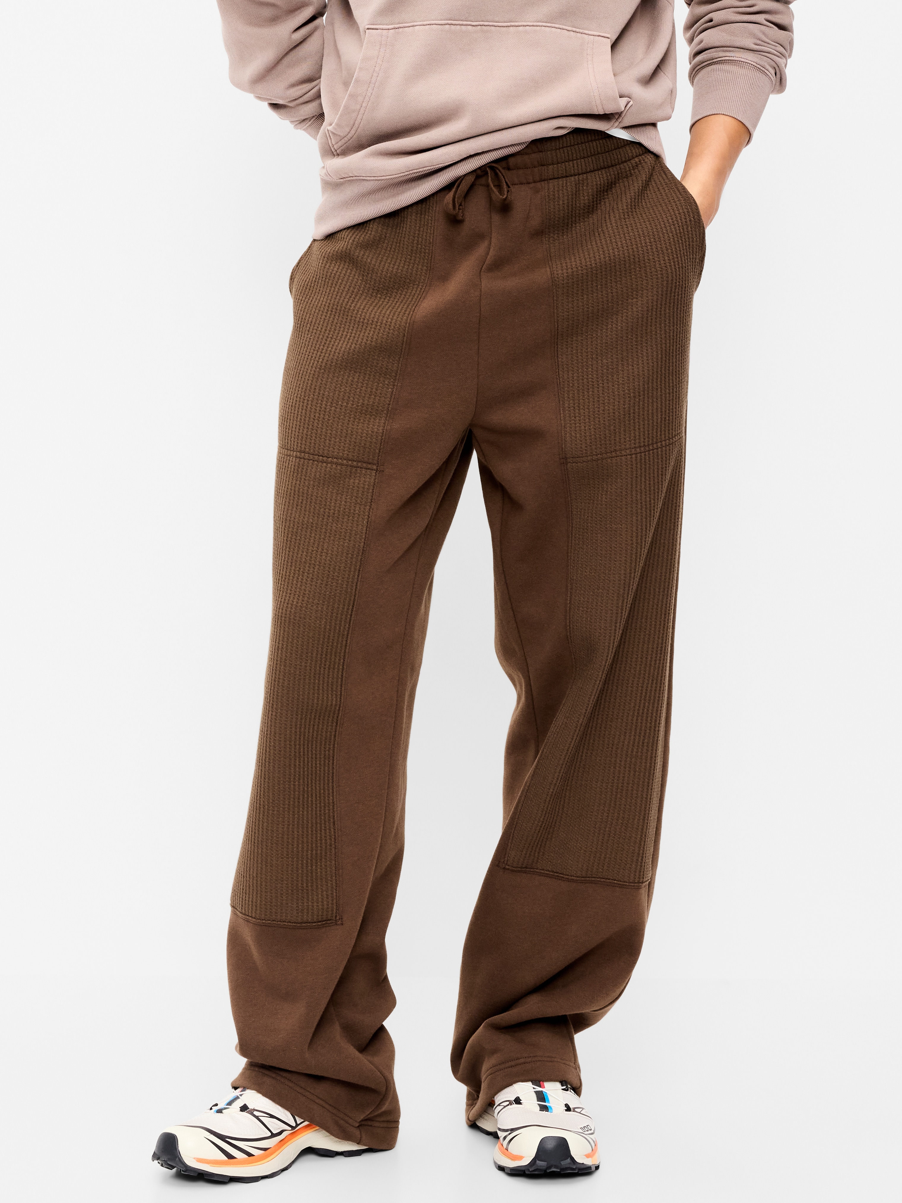 Baggy Waffle-Knit Utility Sweatpants - Dark Walnut - 2