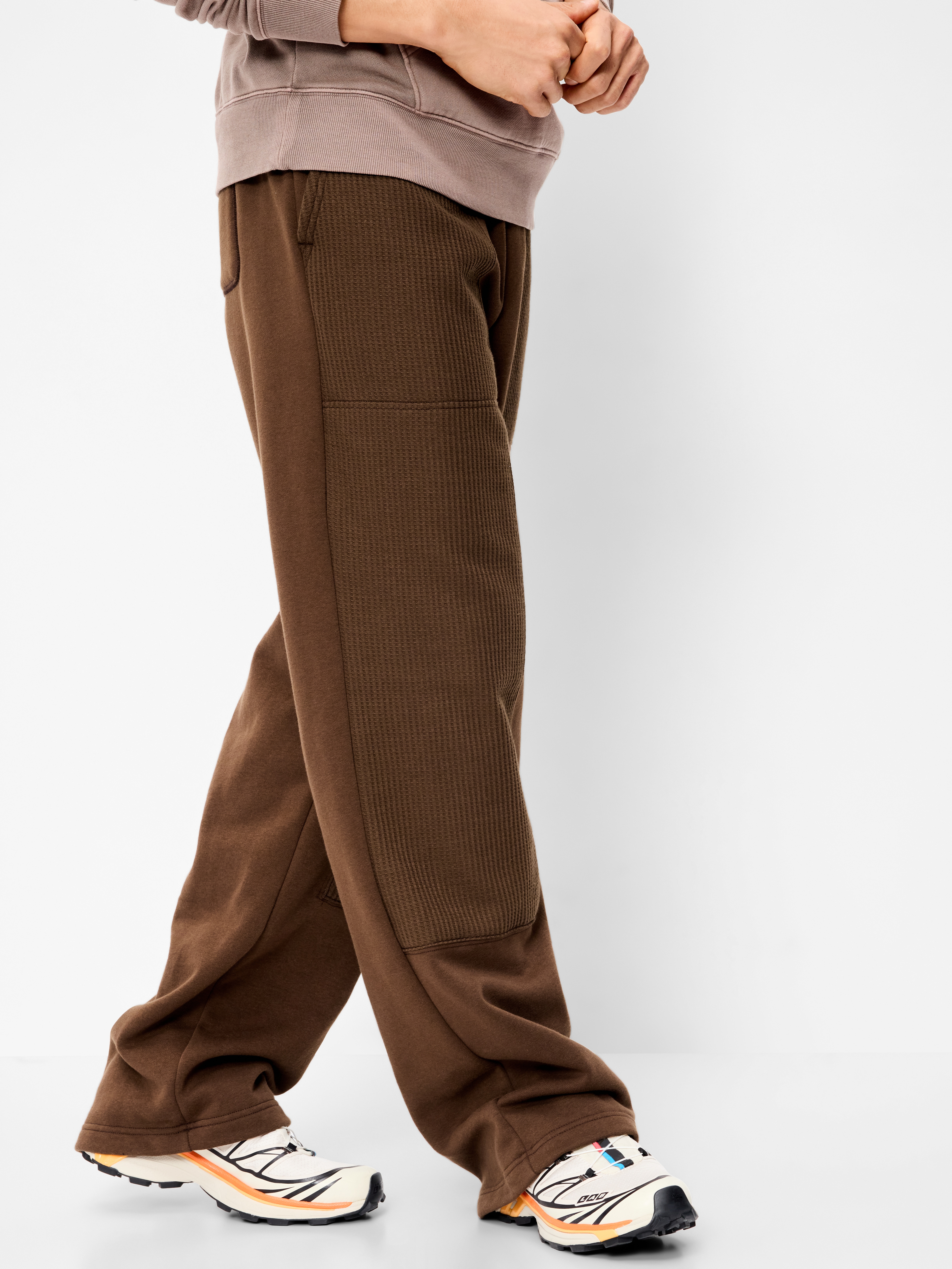 Baggy Waffle-Knit Utility Sweatpants - Dark Walnut - 5