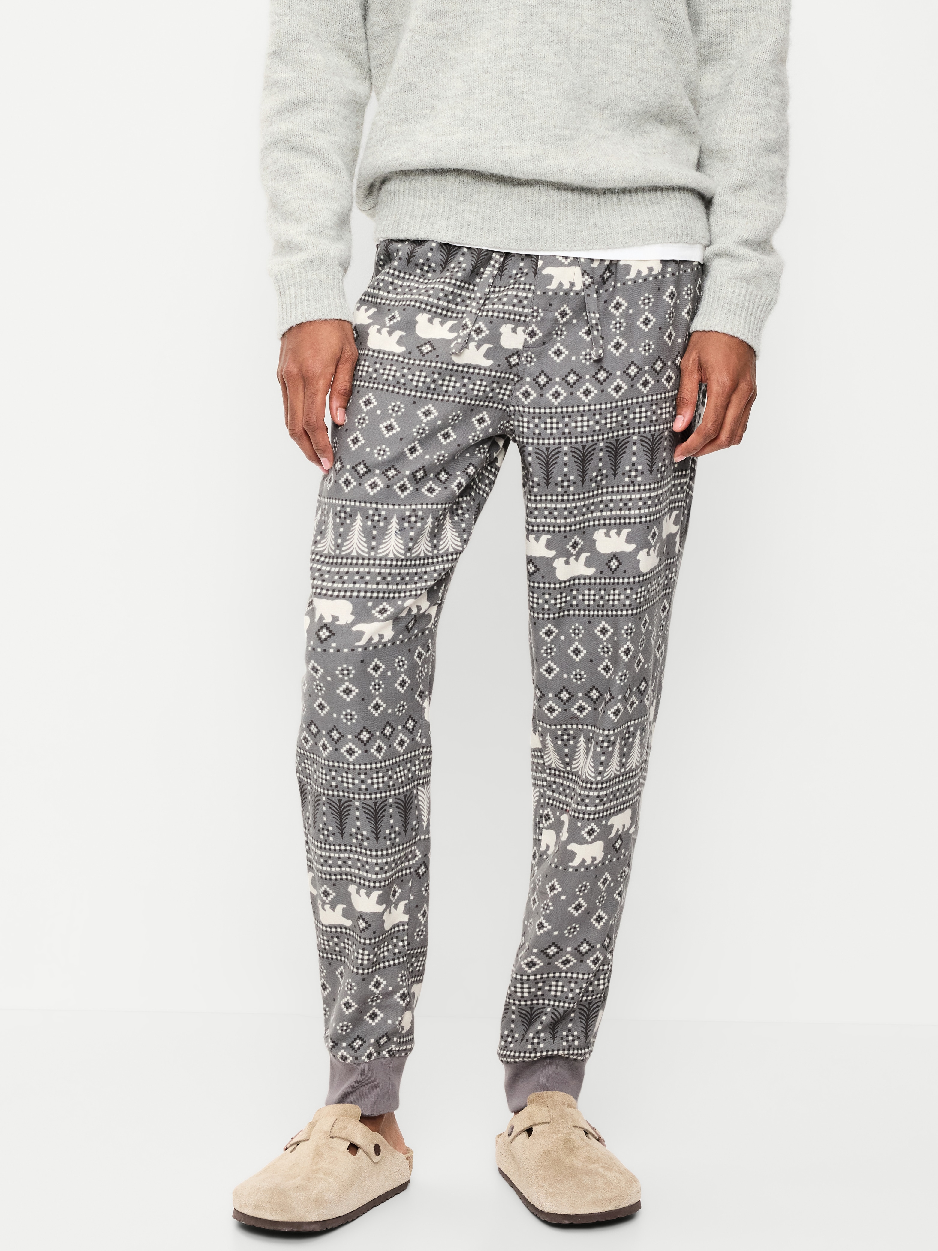 Flannel Pajama Joggers for Men - Polar Bears - 1