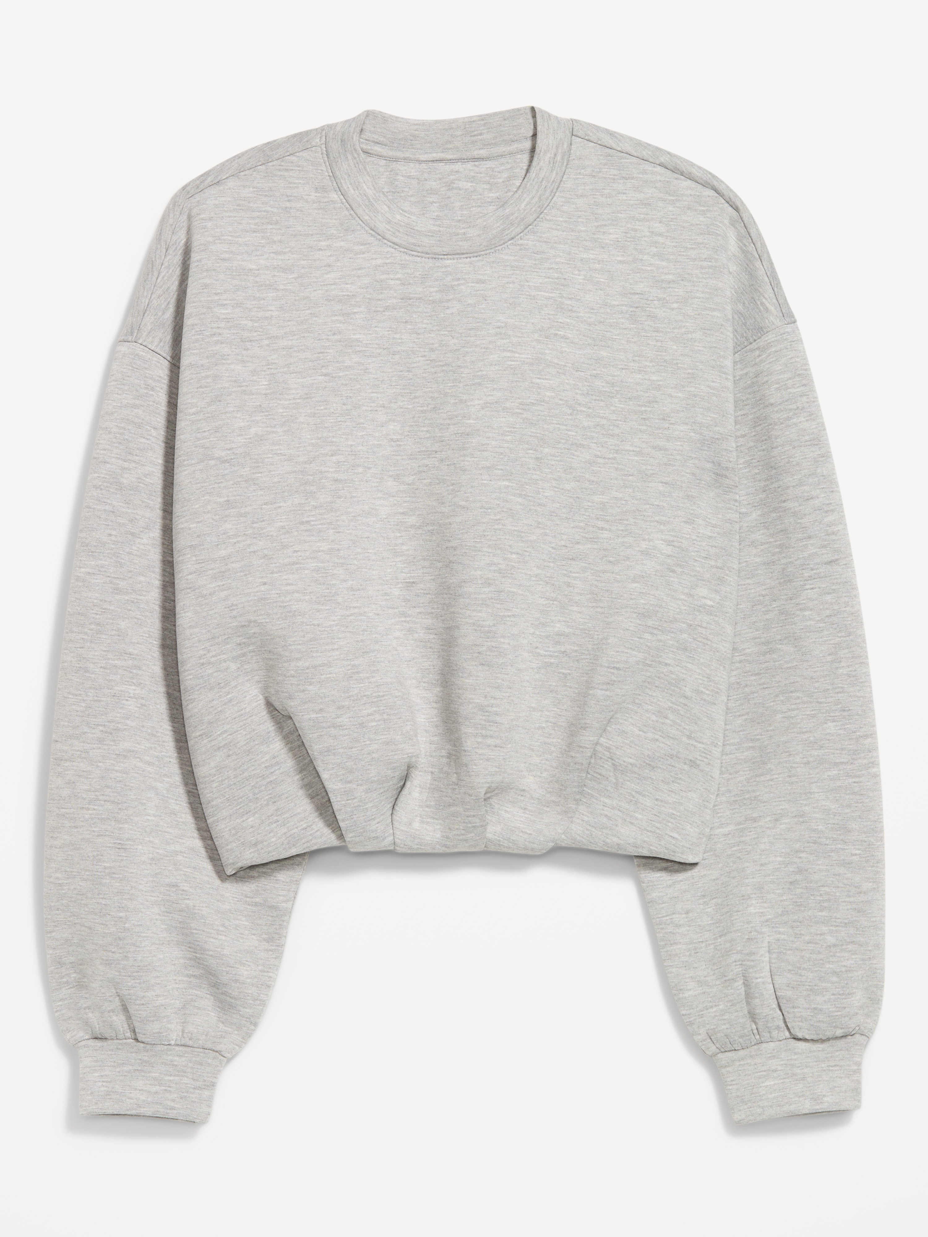 Bounce Fleece Bubble-Hem Sweatshirt - Heather Gray - 1