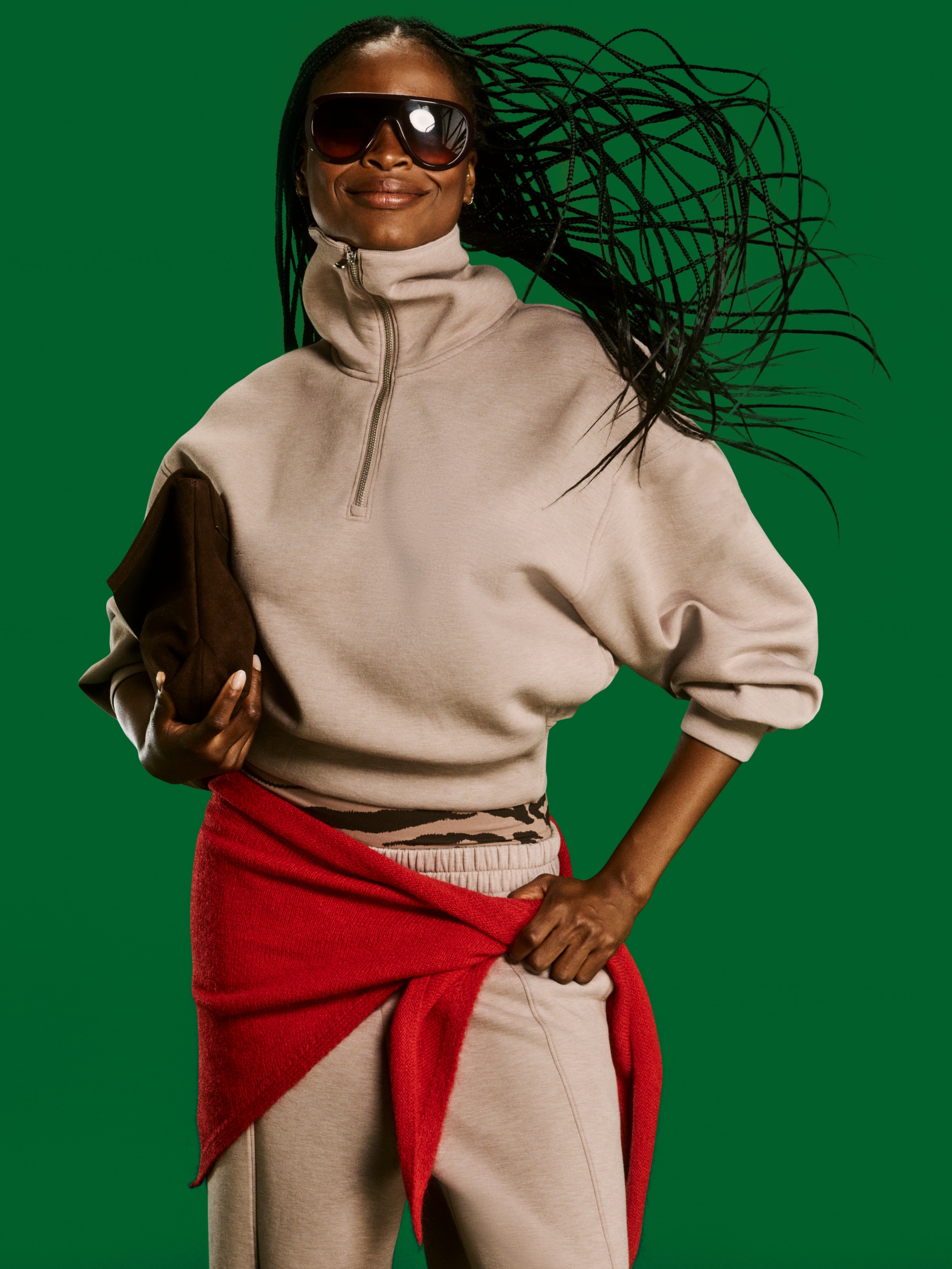 Bounce Fleece Half-Zip Pullover Sweatshirt - Mushroom - 1