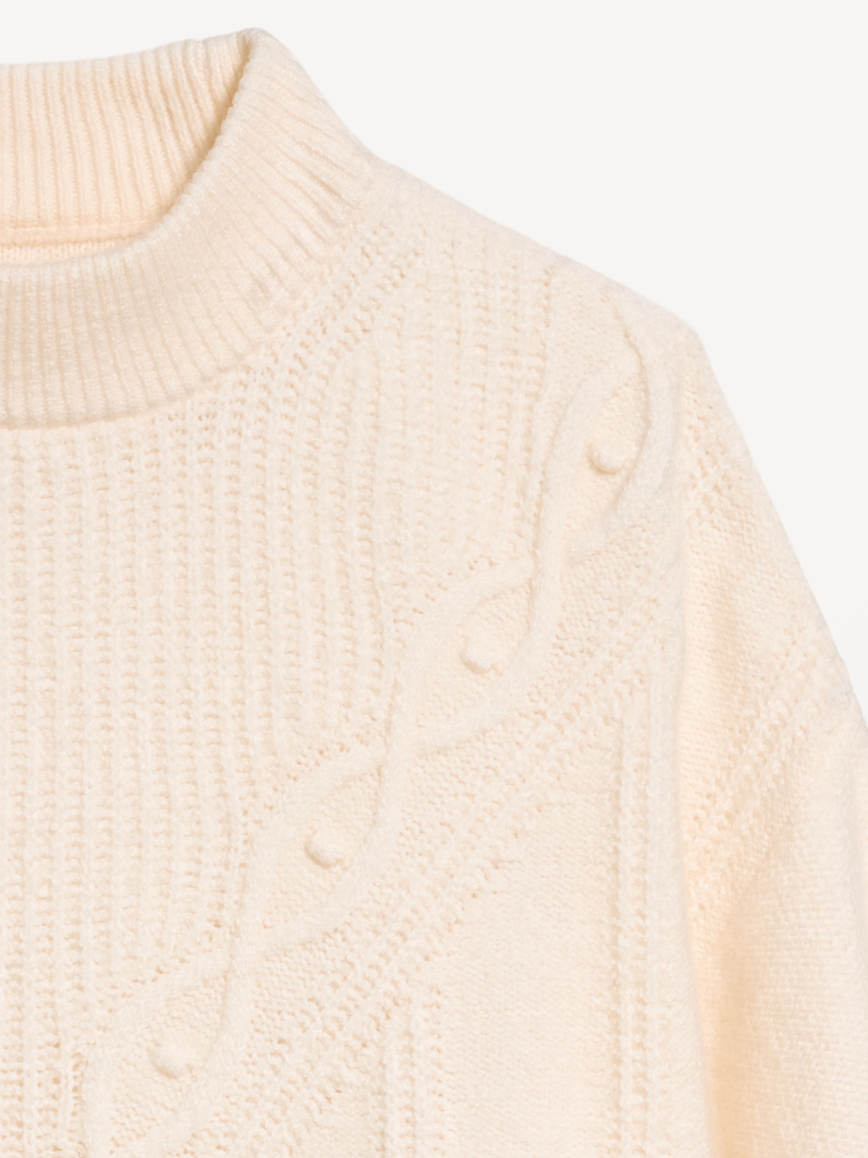 SoSoft Crew-Neck Cable Knit Sweater - Creme De La Creme - 5
