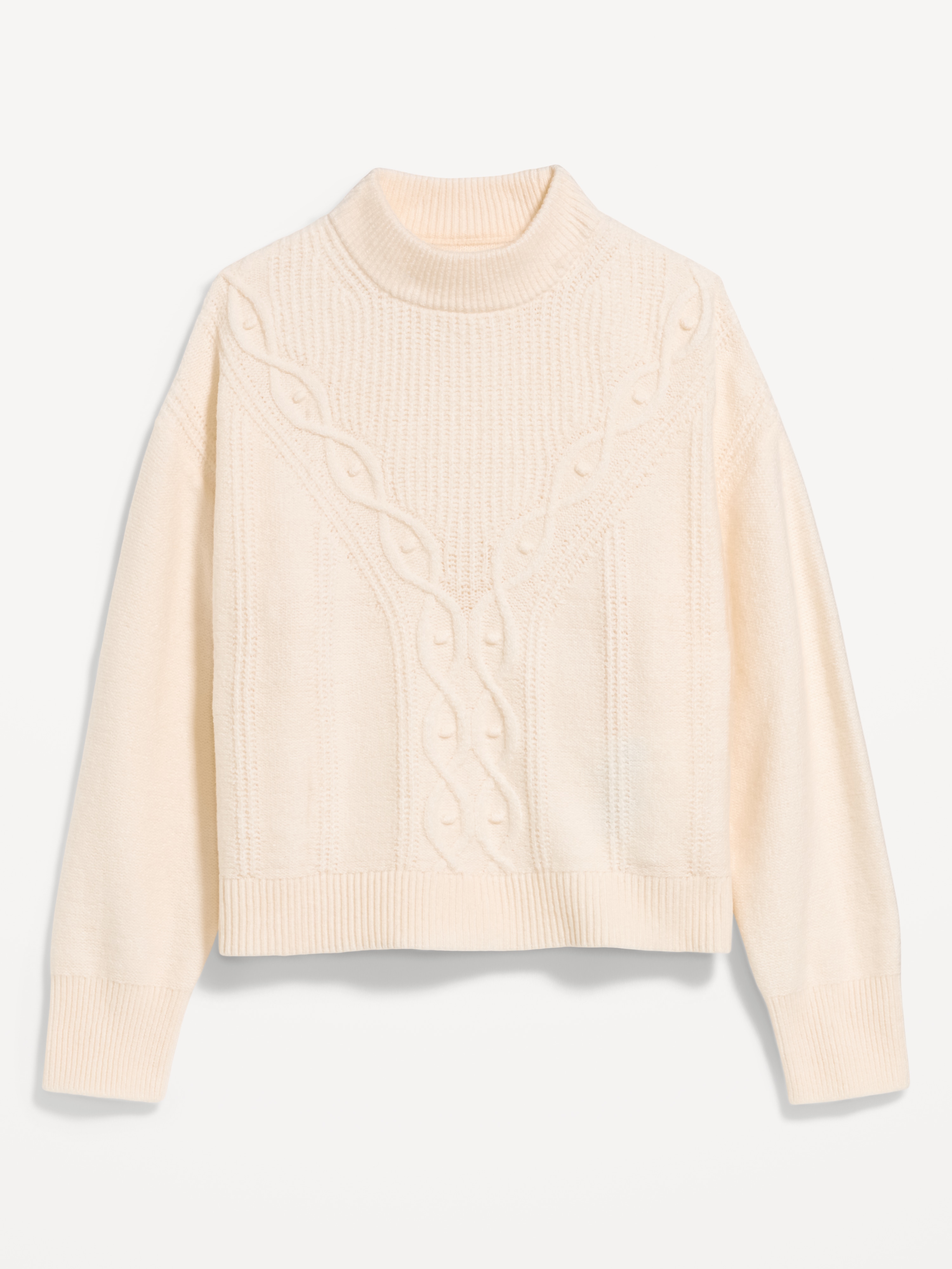 SoSoft Crew-Neck Cable Knit Sweater - Creme De La Creme - 4