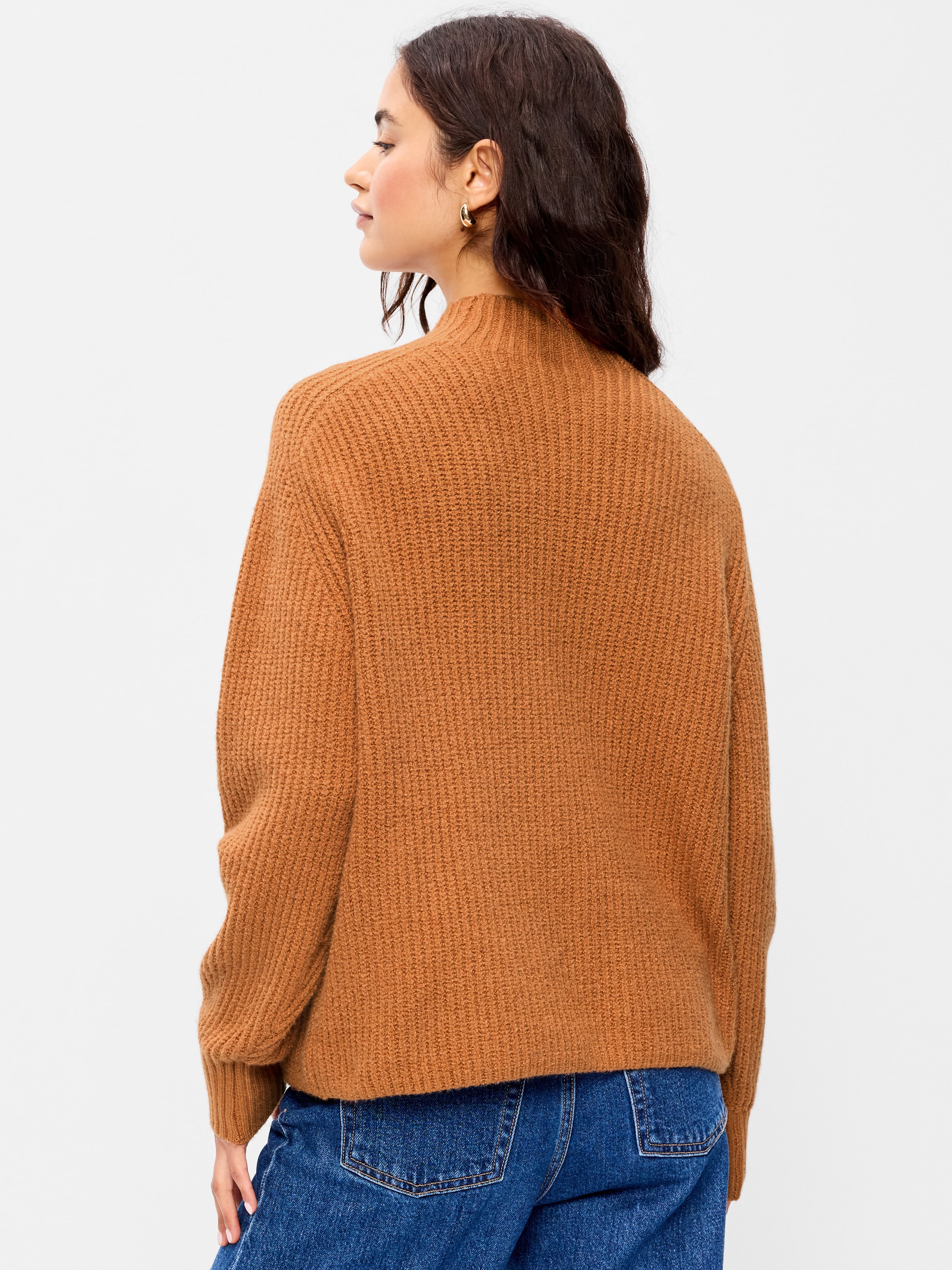 SoSoft Mock-Neck Shaker Sweater - Soft Bronze - 2