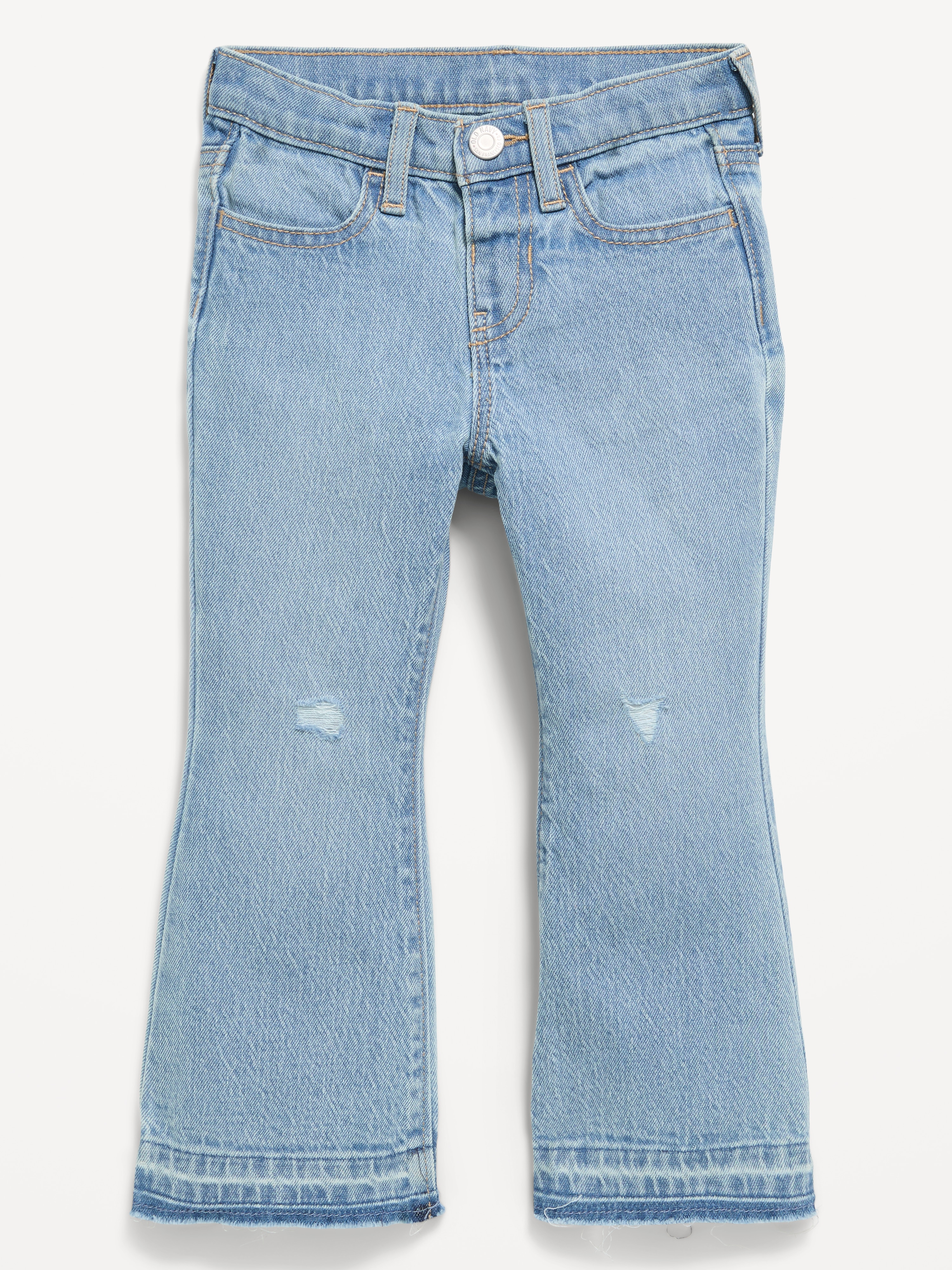 High-Waisted Embroidered Flare-Leg Jeans for Toddler Girls - Light Wash - 3