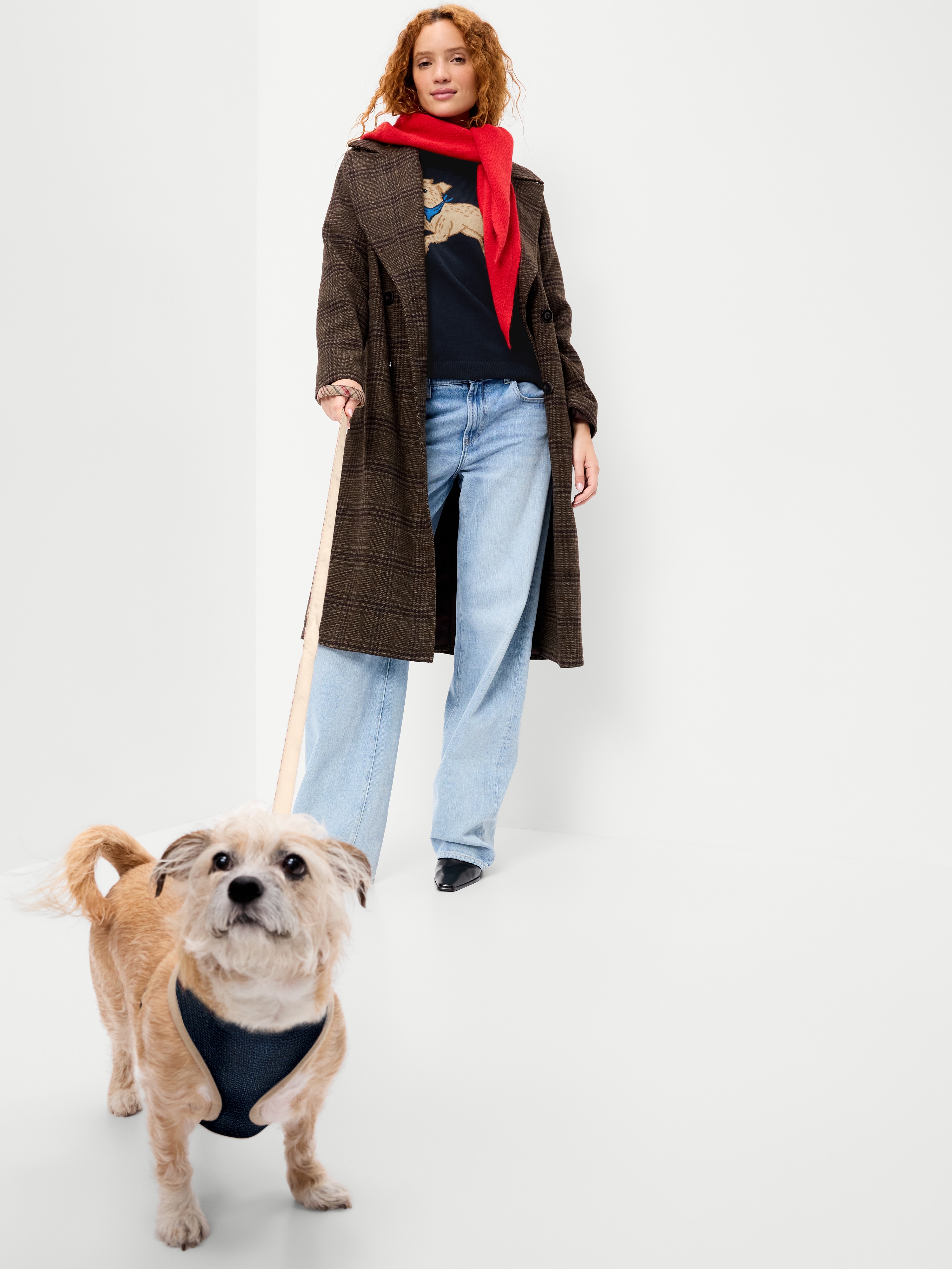 Loose Cozy Wool-Blend Crew-Neck Sweater - Magic the Dog - 3