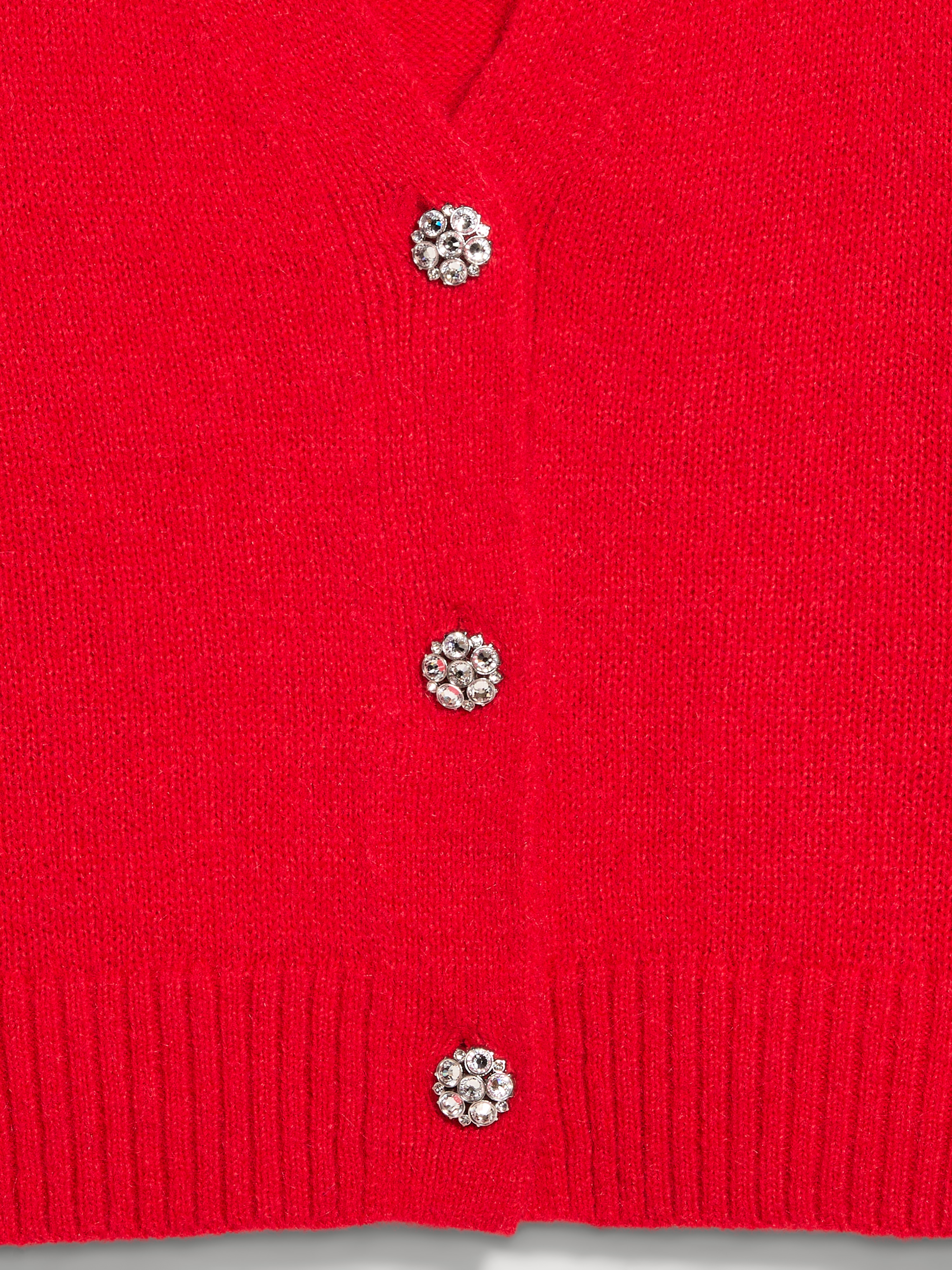 Jeweled Button Cardigan - Scotty Red - 5