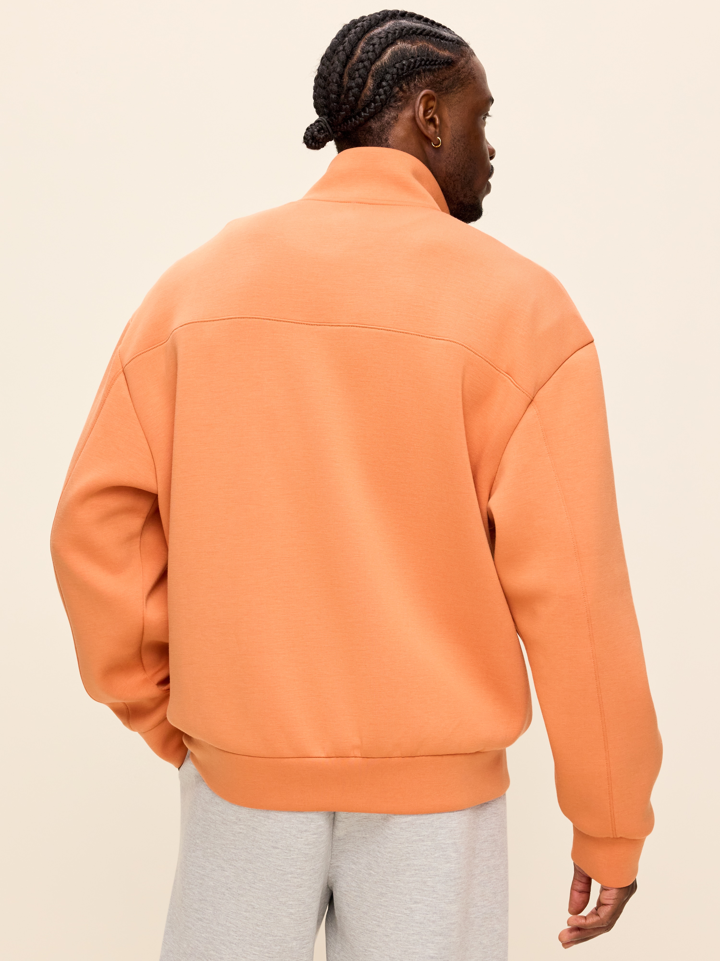 Bounce Fleece Oversized Half-Zip Pullover Sweatshirt - Light Maple - 2