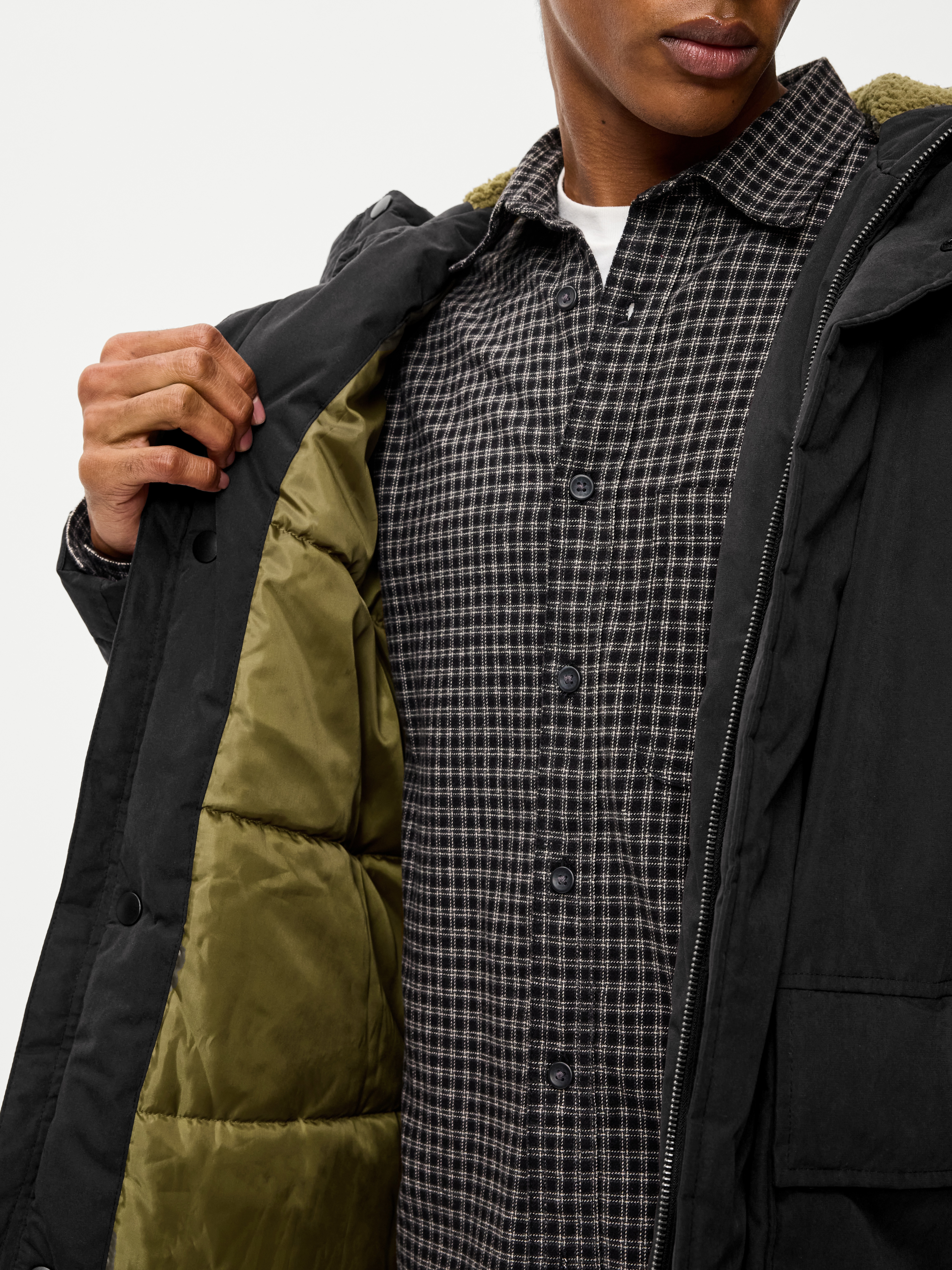 Water-Resistant Hooded Utility Parka - Black Jack - 4