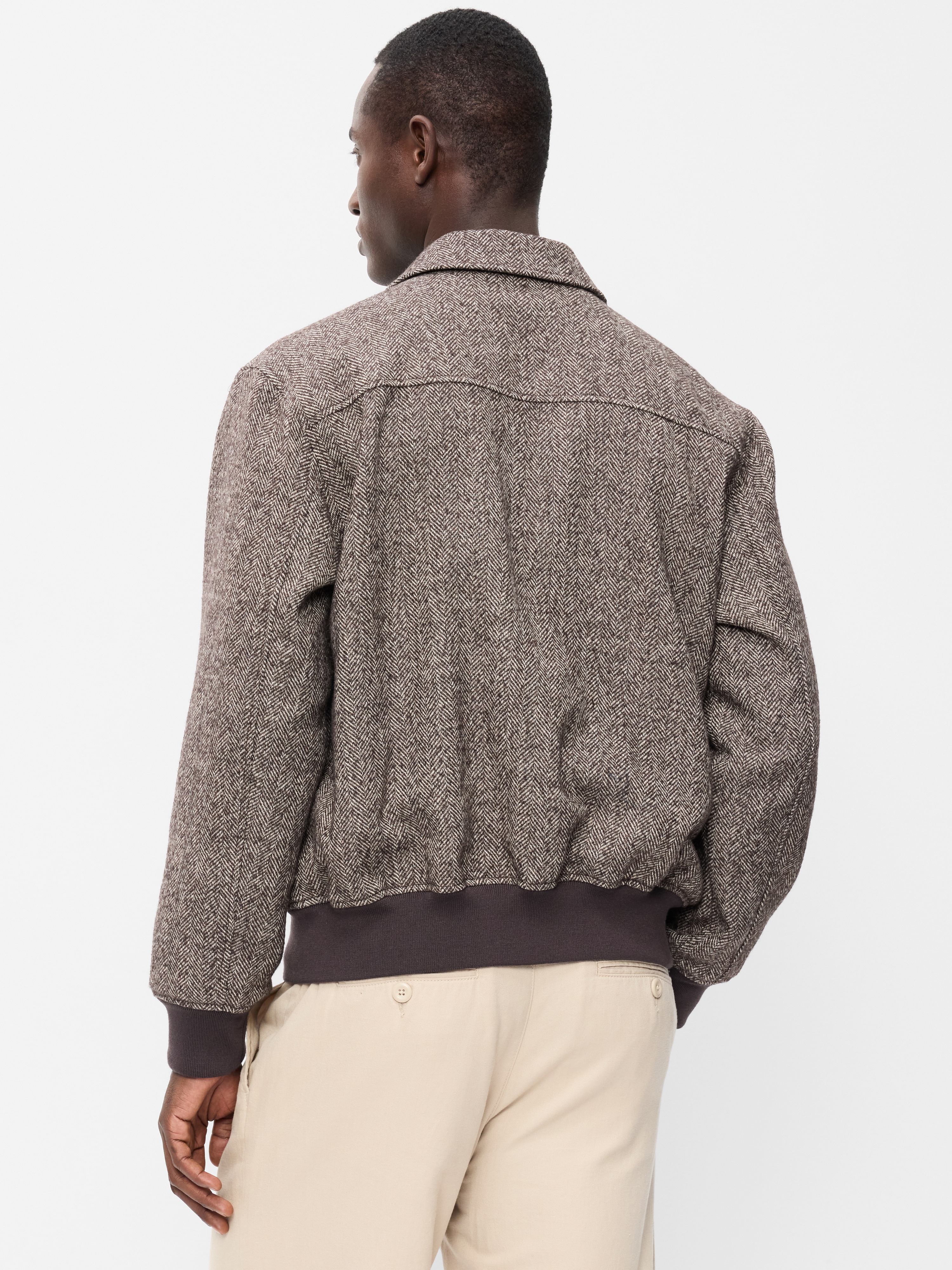Wool-Blend Zip Bomber Jacket - Coffee Grounds - 2