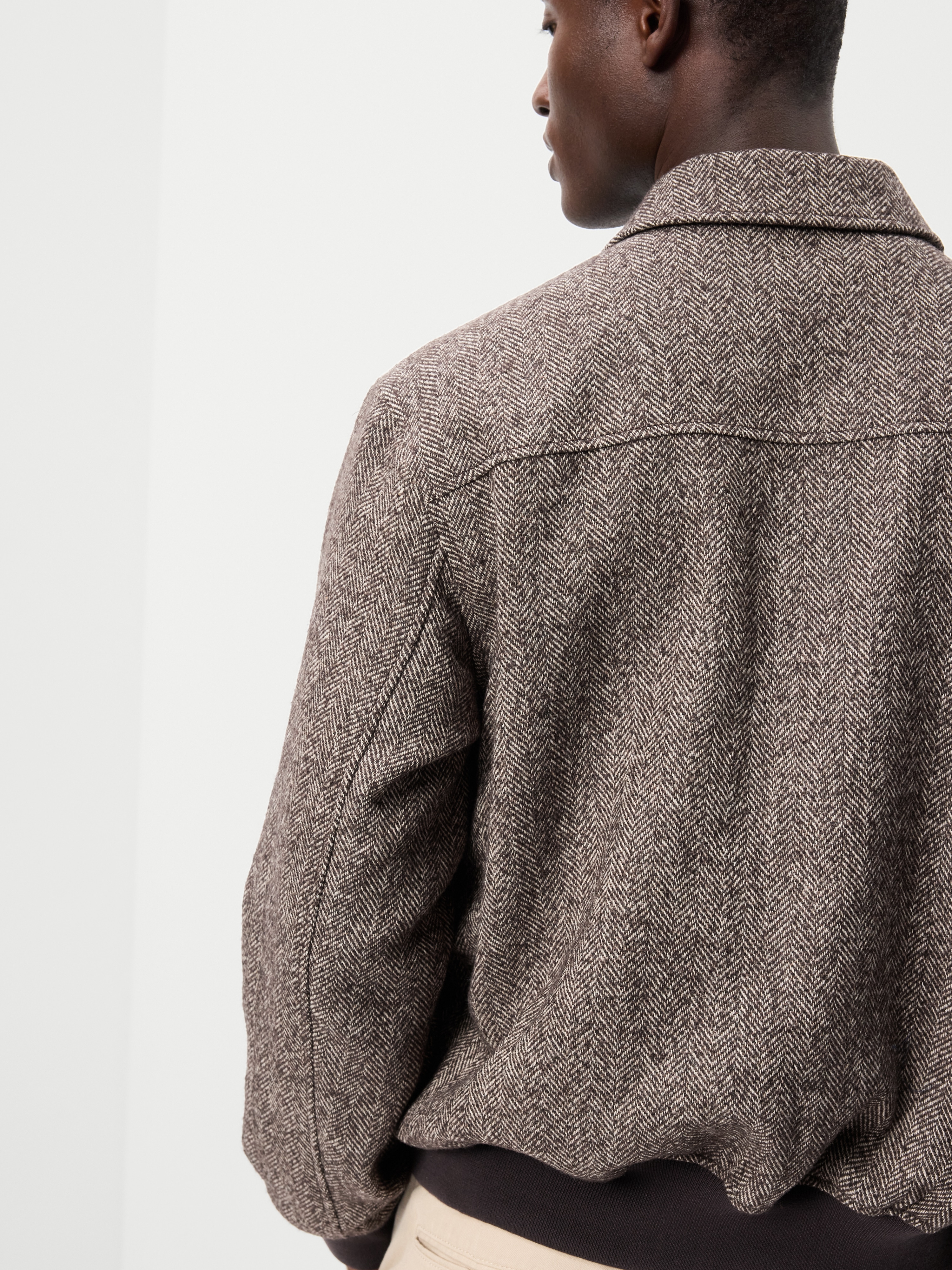 Wool-Blend Zip Bomber Jacket - Coffee Grounds - 6