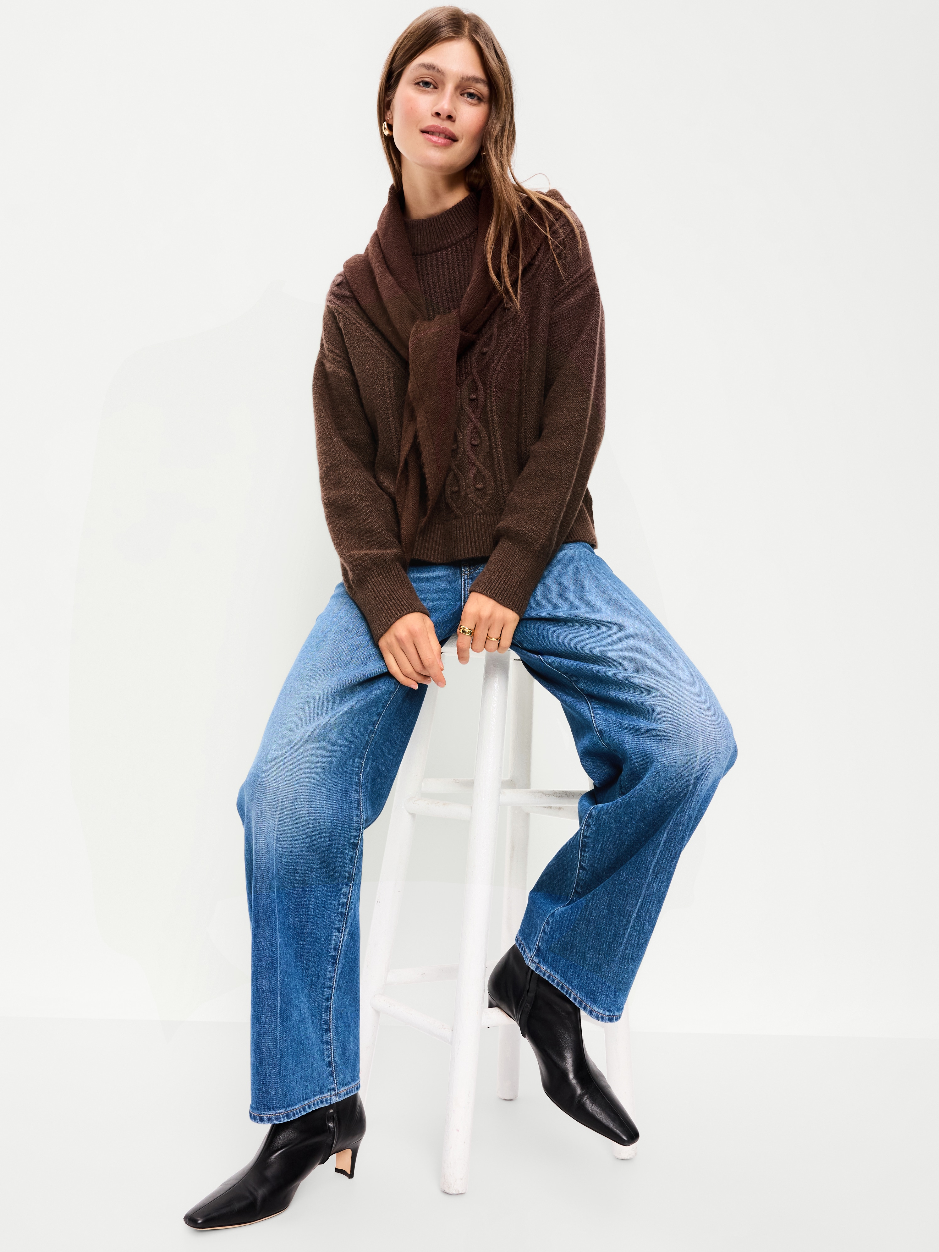 SoSoft Crew-Neck Cable Knit Sweater - Earthen - 3